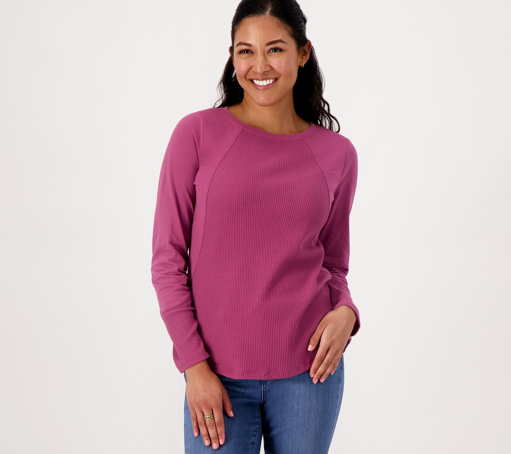 Belle by Kim Gravel Mixed Media Baby Waffle and Jersey Top