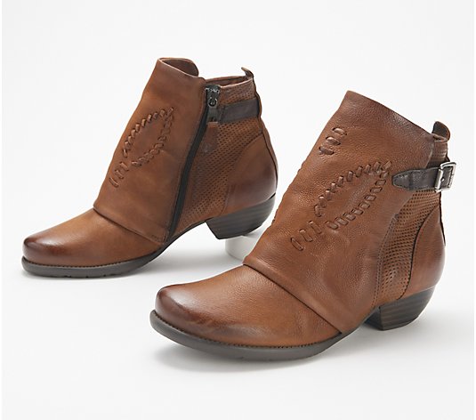 Miz Mooz Leather Wrapped Ankle Boots - Mimic