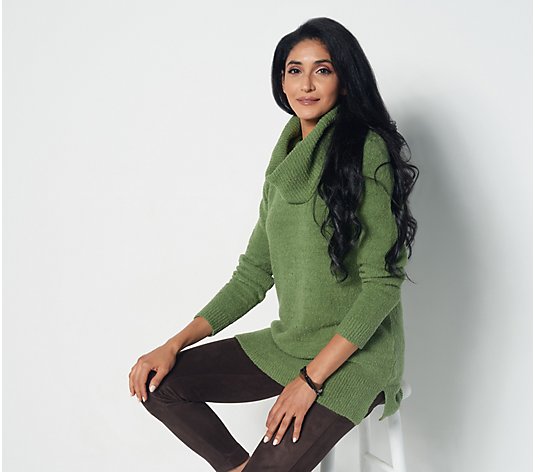 Joan Rivers Long Sleeve Plush Cowl Neck Sweater