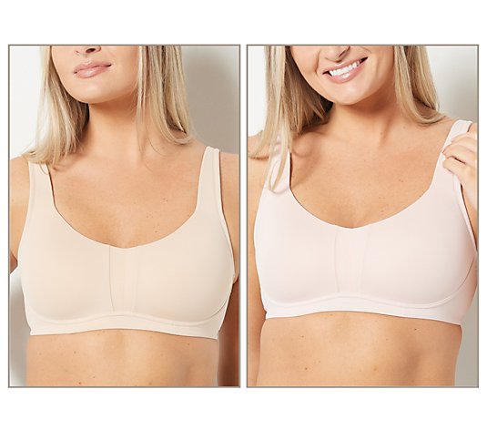 Cuddl Duds Set of 2 Smooth Micro Lightly Lined Scoop Neck Bra