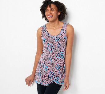LOGO Layers by Lori Goldstein Printed Scoop Neck Tank Top - A469240