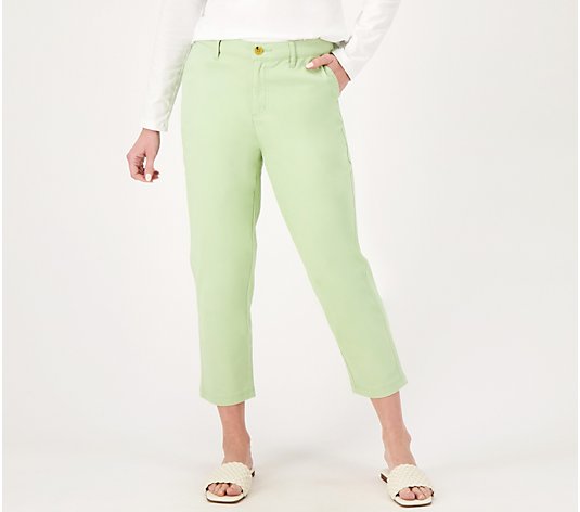 Denim & Co. EasyWear Twill Relaxed Crop Pants