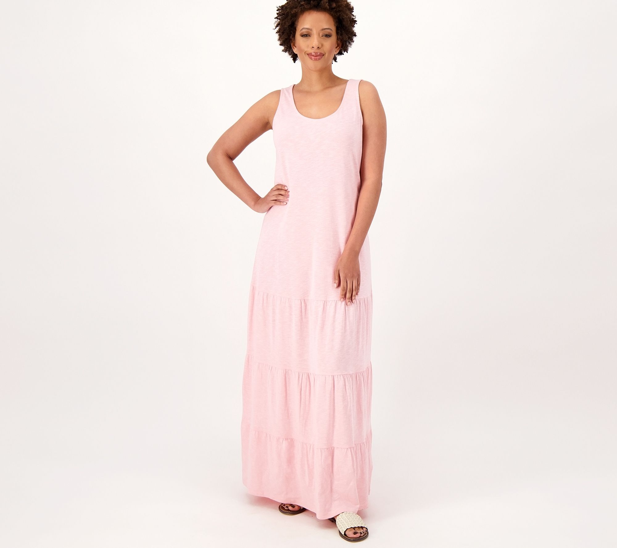 Qvc denim and co shops maxi dress