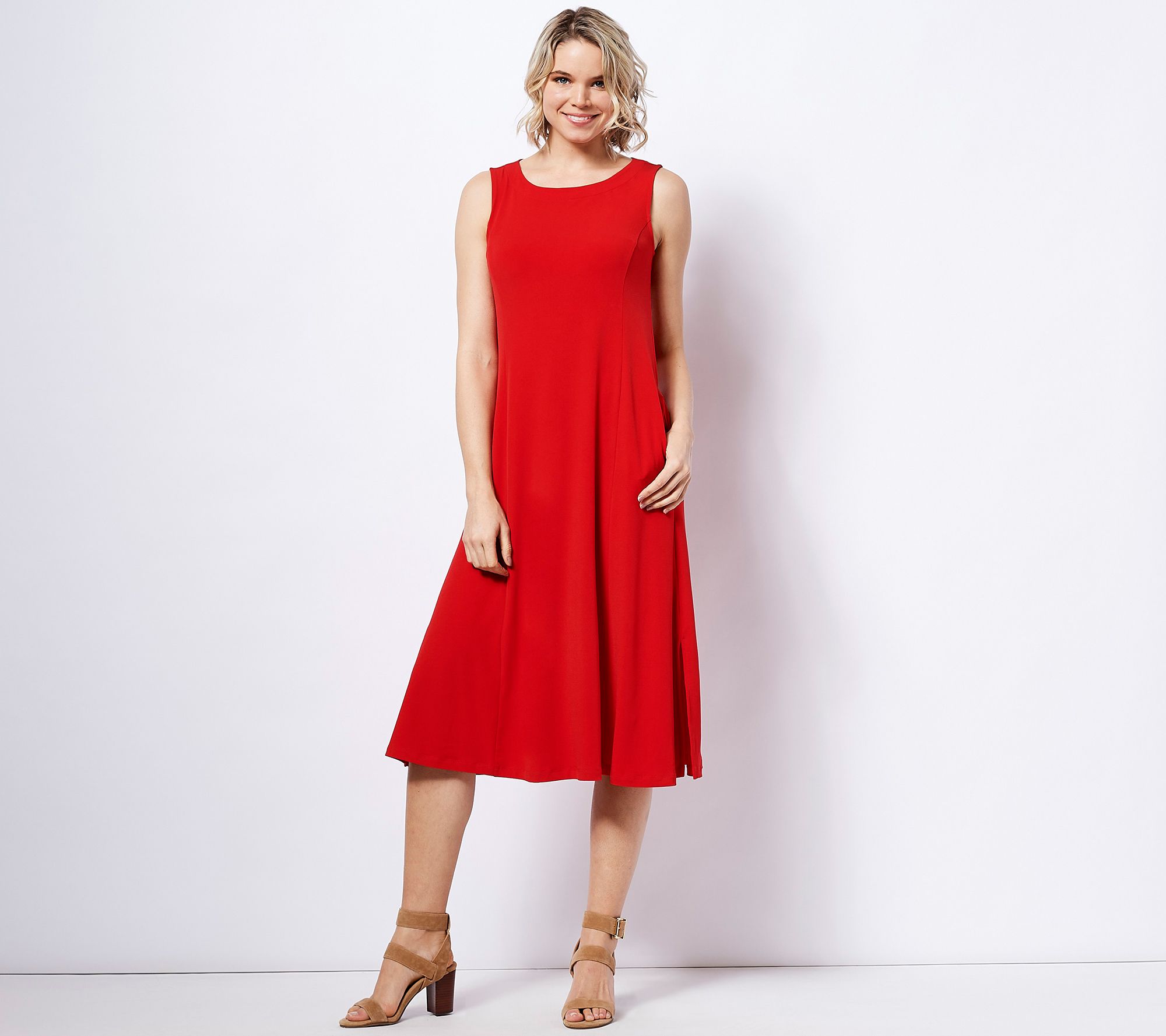 "As Is" Susan Graver Every Day Petite Liquid Knit Midi Dress