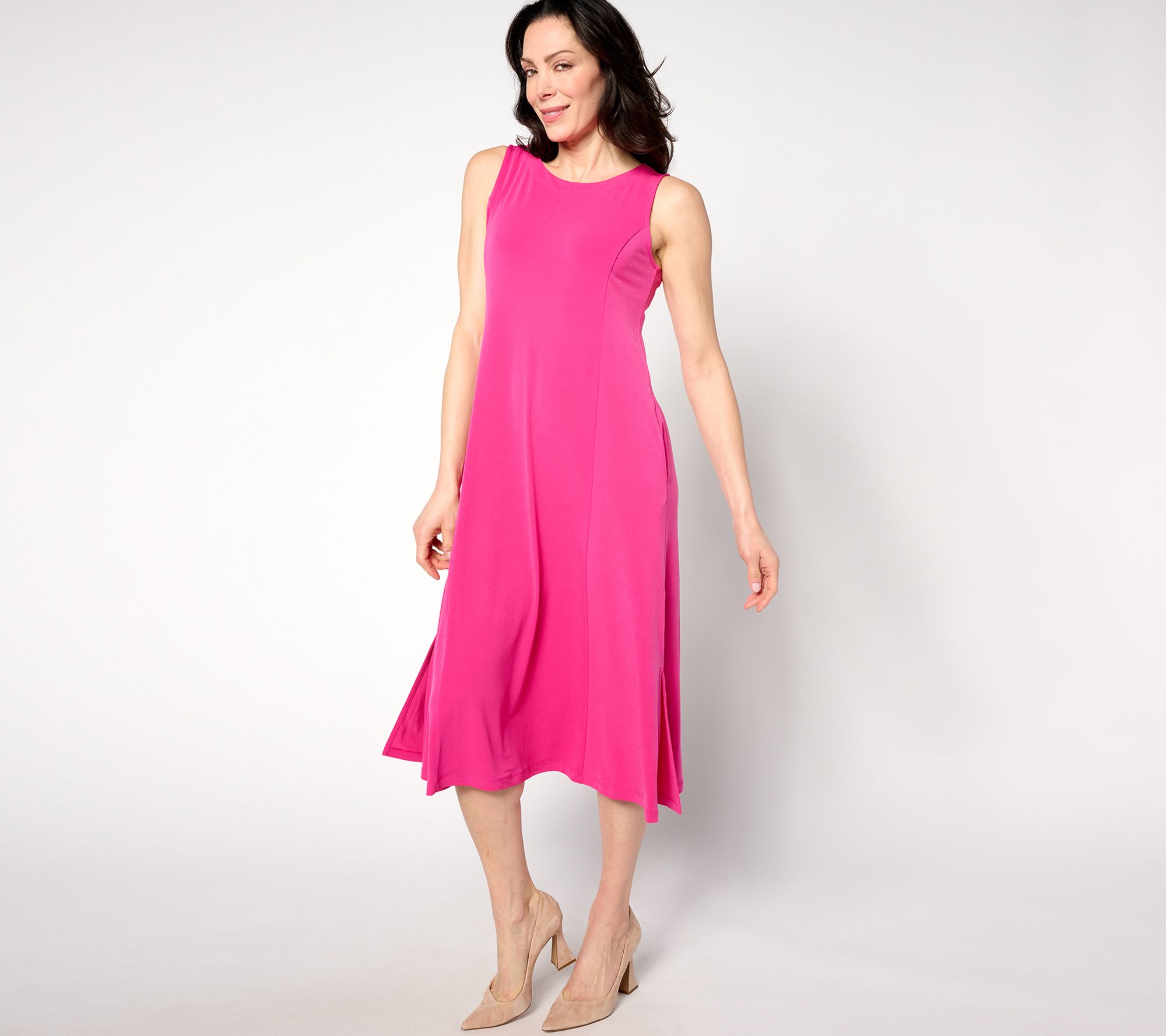 "As Is" Susan Graver Every Day Petite Liquid Knit Midi Dress