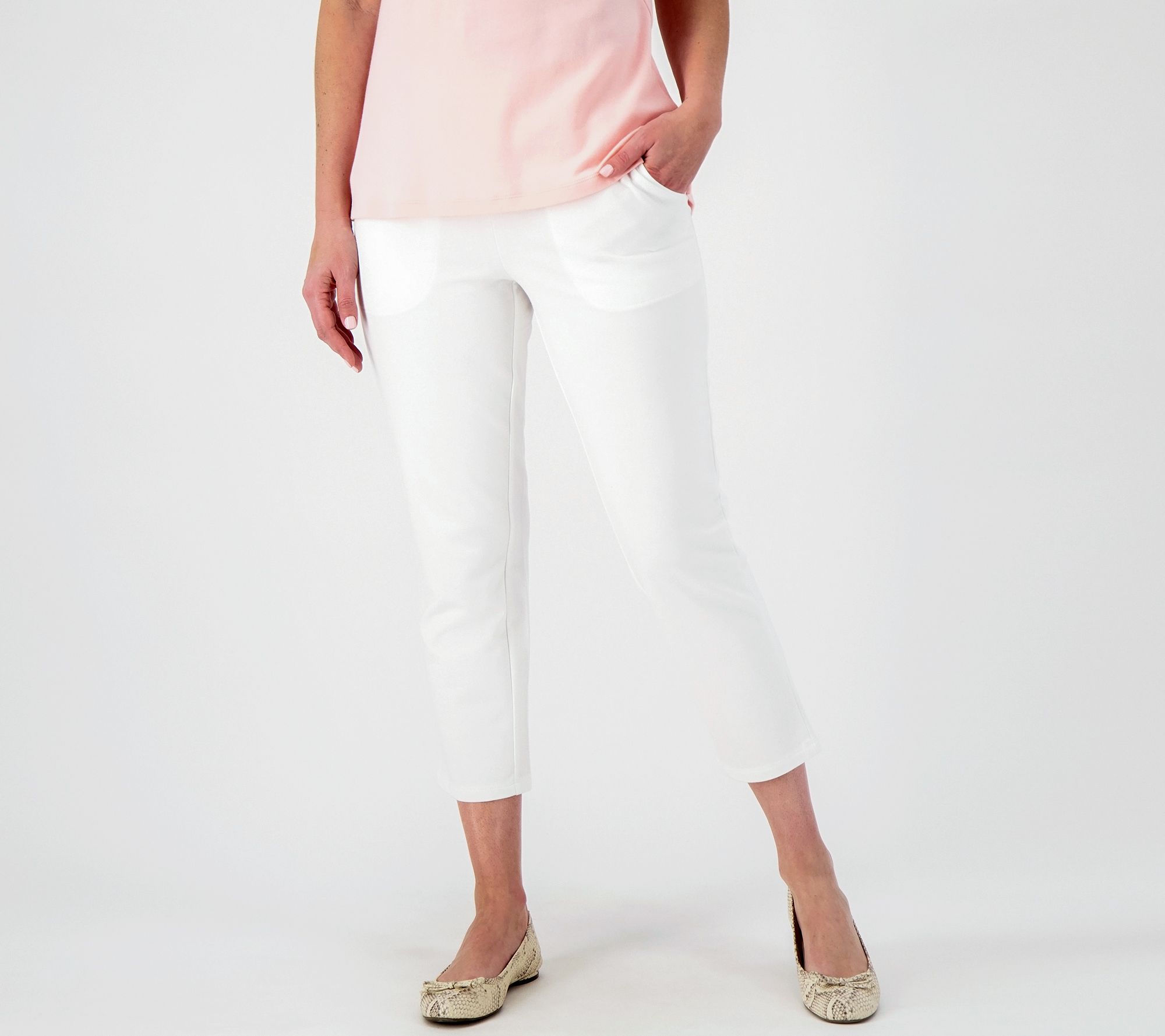 Belle Beach by Kim Gravel Petite French Terry Crop Pants