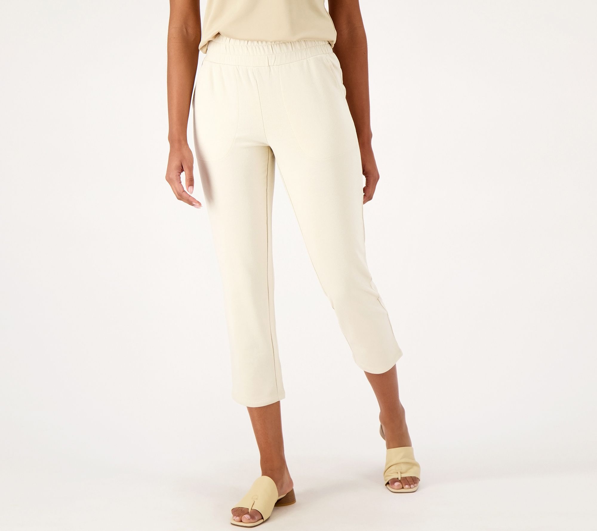 Belle Beach by Kim Gravel Petite French Terry Crop Pants
