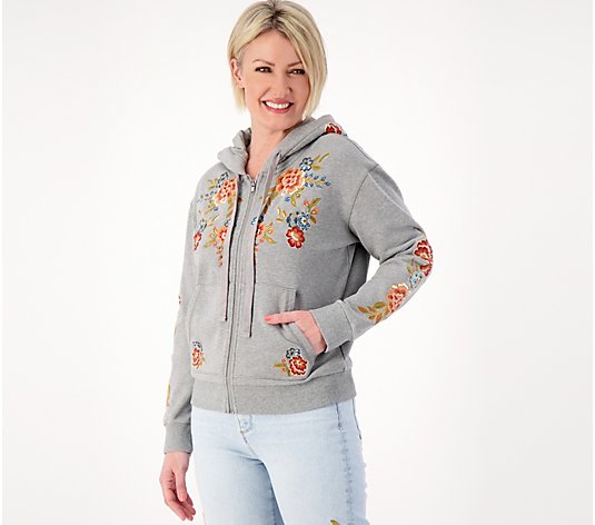 Driftwood Jeans Embroidered Zip-Up Hoodie- Maui - QVC.com