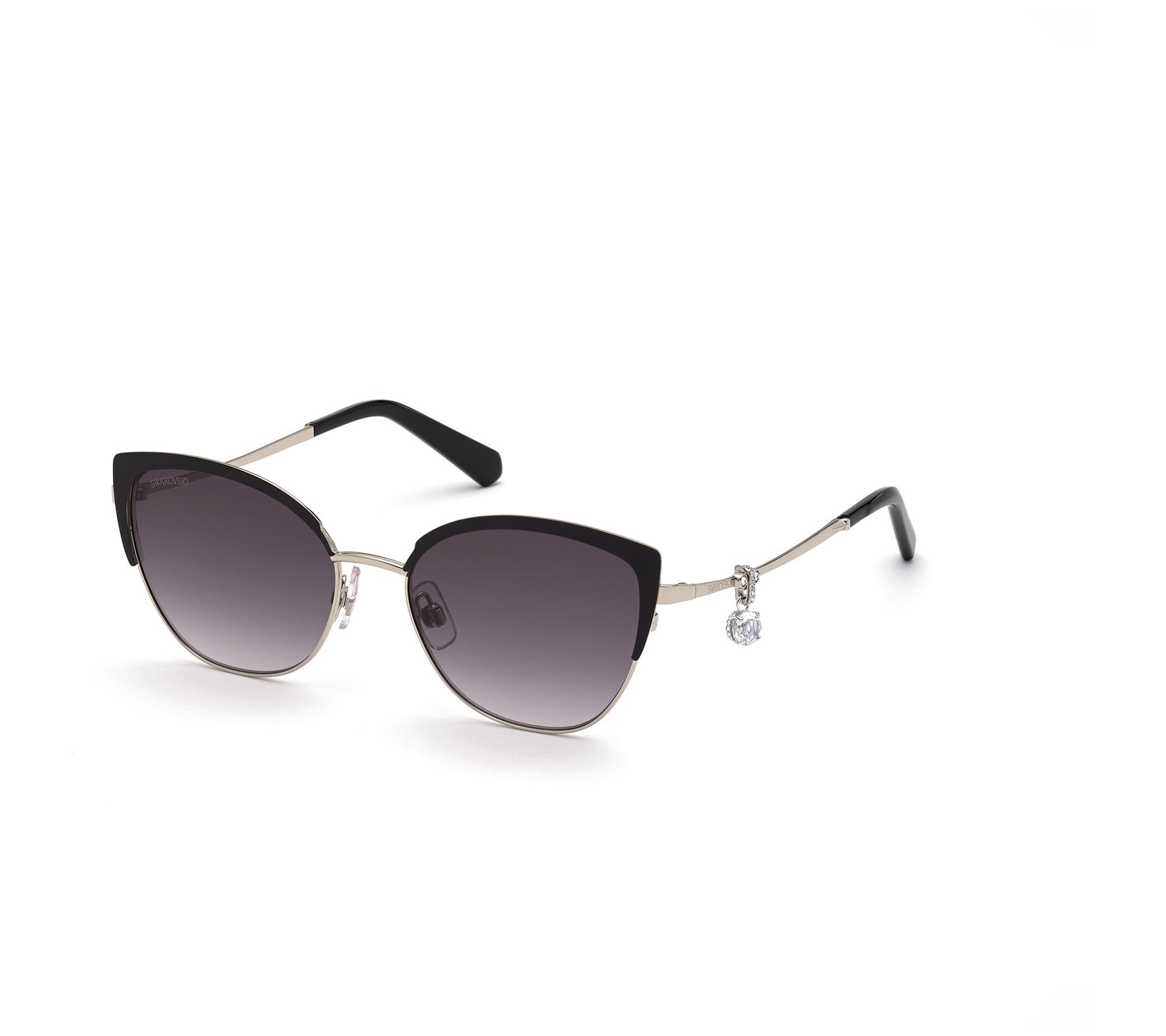 Swarovski Women's Matte Black Cat Eye Sunglasses