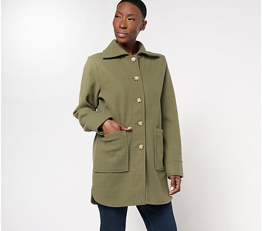 Encore by Indina Menzel Double Face Button-Front Collared Coat