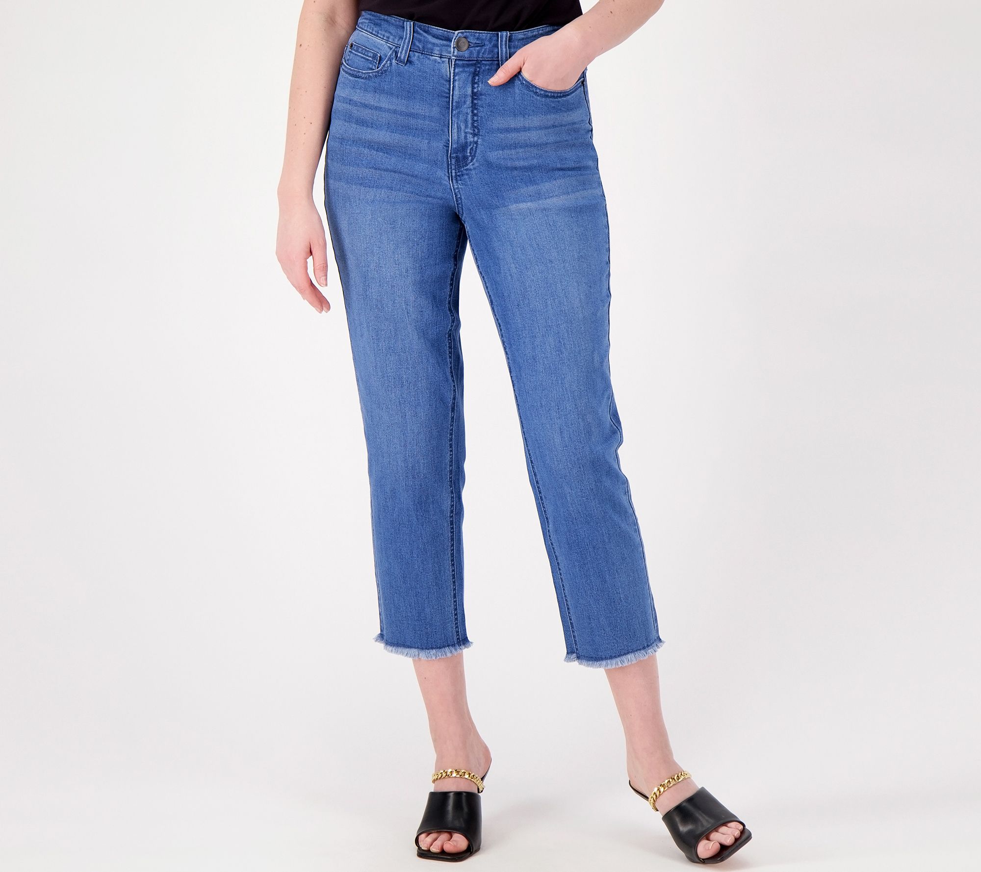 "As Is" Girl with Curves Tall Straight Crop Raw Hem Jean