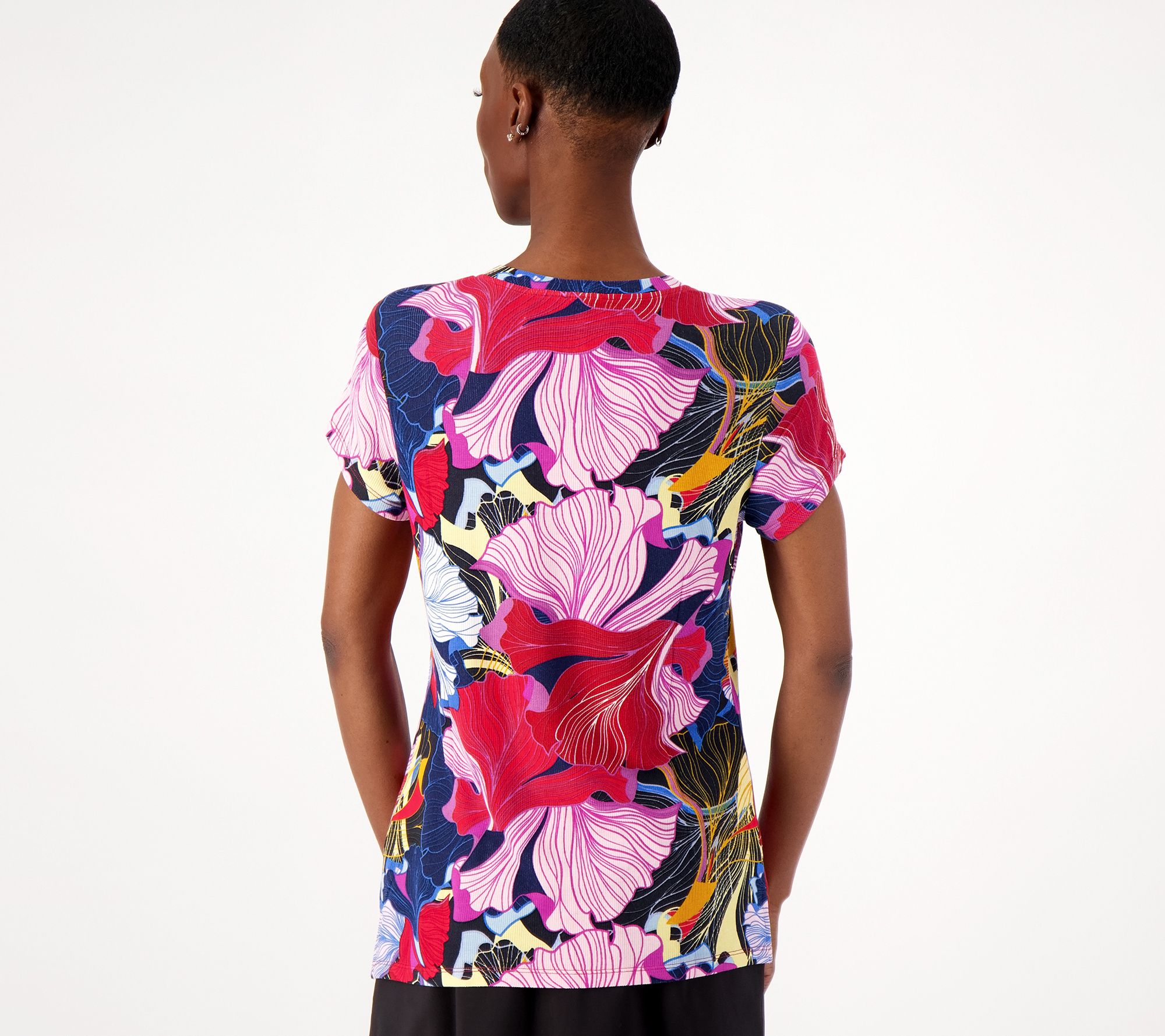 As Is Attitudes By Renee Printed Modal Tee Qvc Com