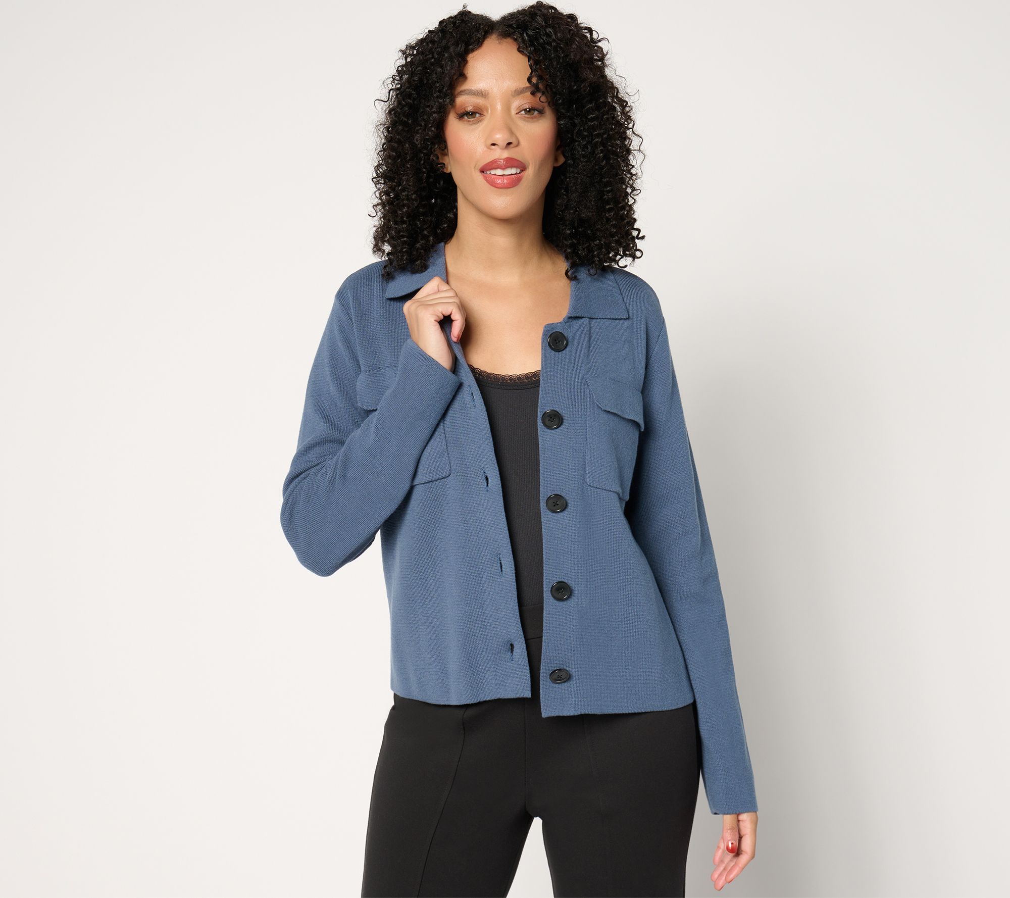 BEAUTIFUL by Lawrence Zarian Collared Sweater Jacket