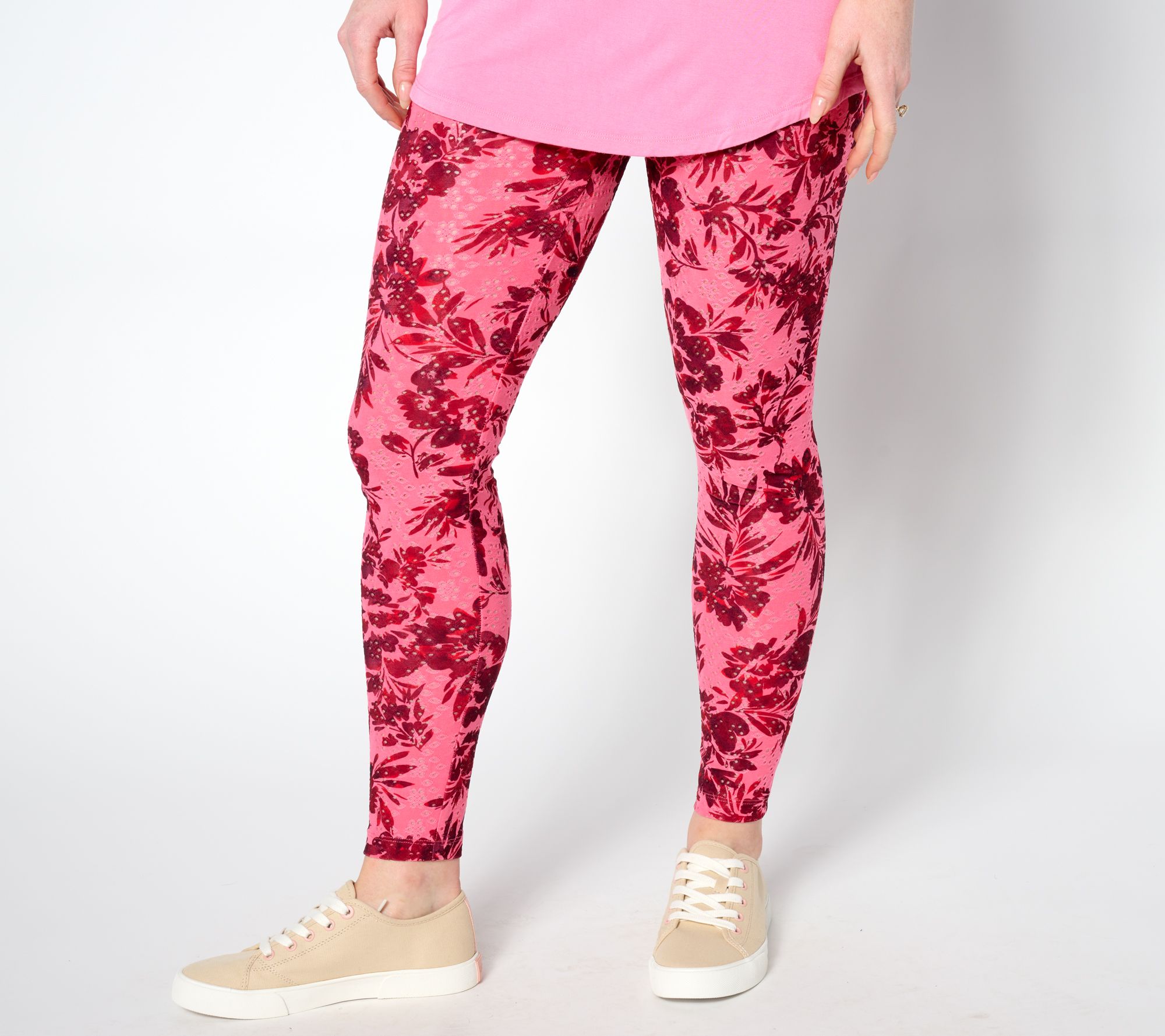LOGO Layers by Lori Goldstein Regular Printed Eyelet Leggings
