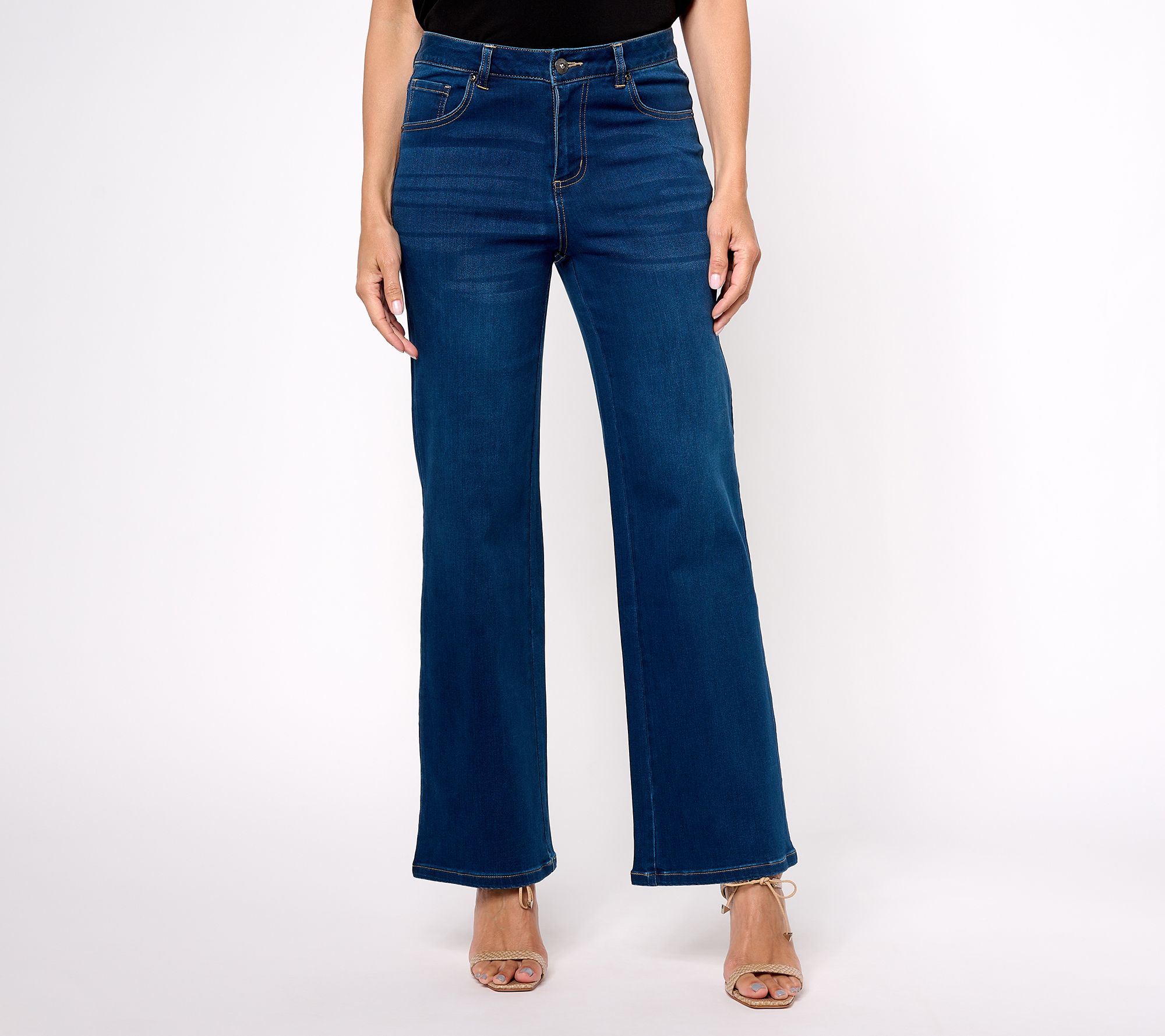 "As Is" Jingle Belles by Kim Gravel Regular Satin Weave Wide Leg Jean