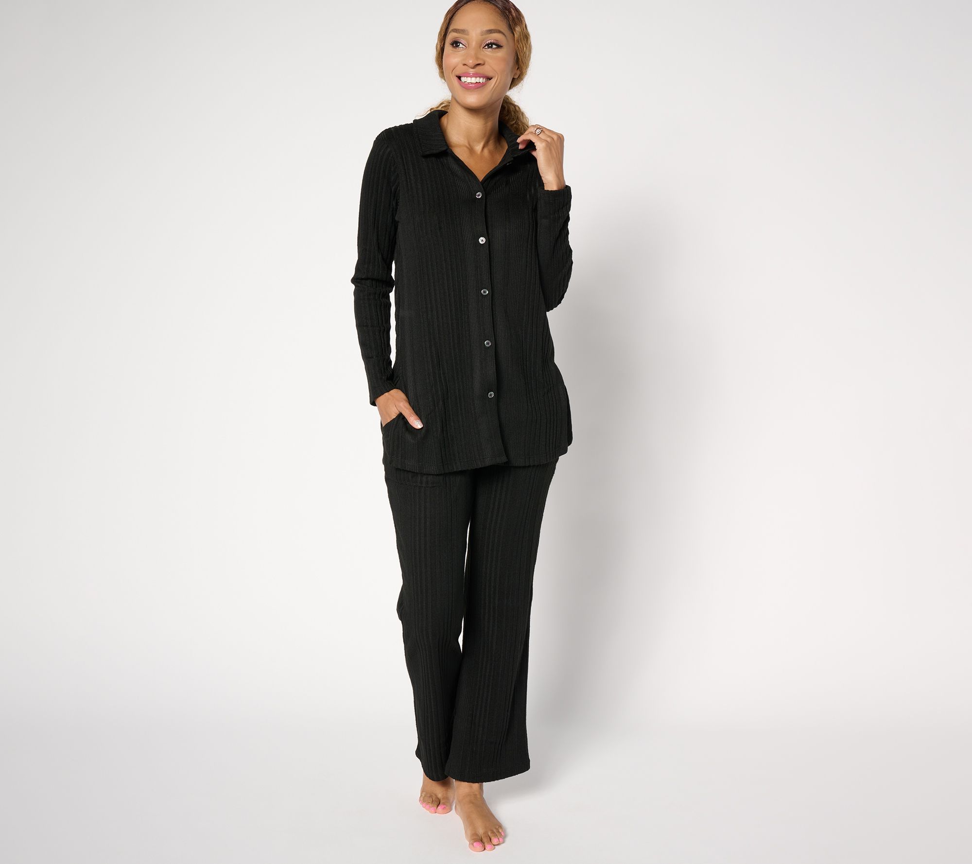 Cuddl Duds Regular Comfort Rib 2-Piece Lounge Set