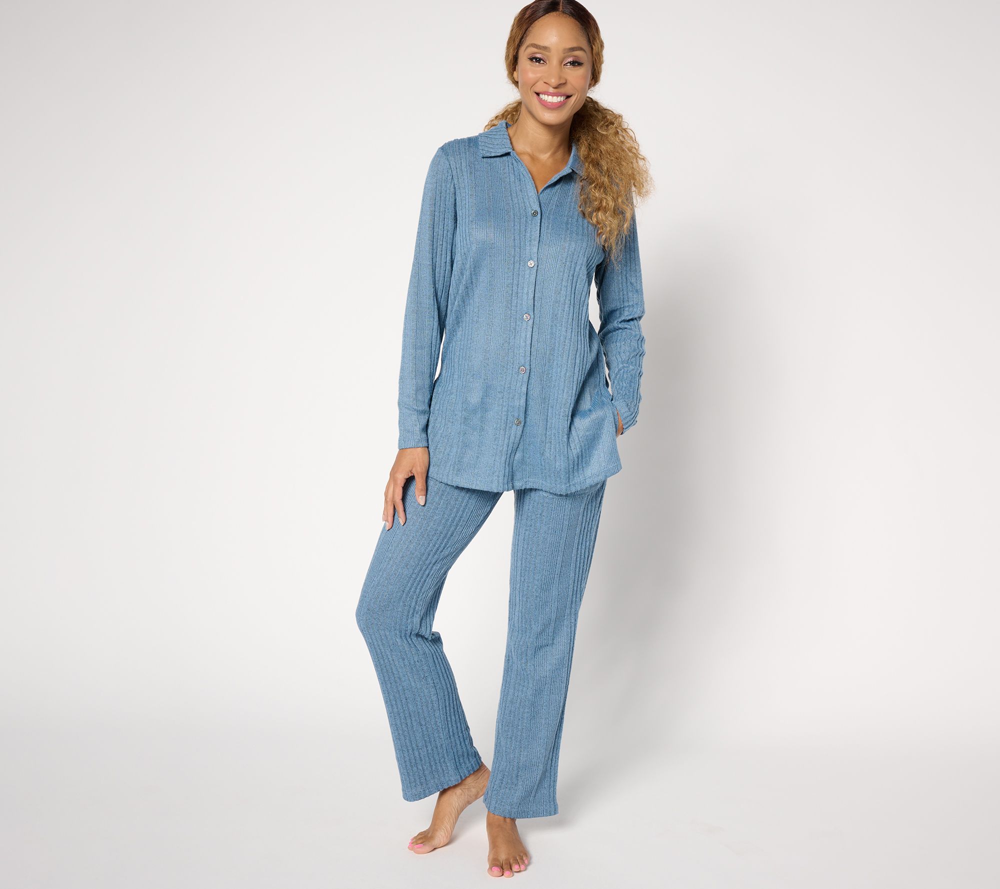 Cuddl Duds Regular Comfort Rib 2-Piece Lounge Set