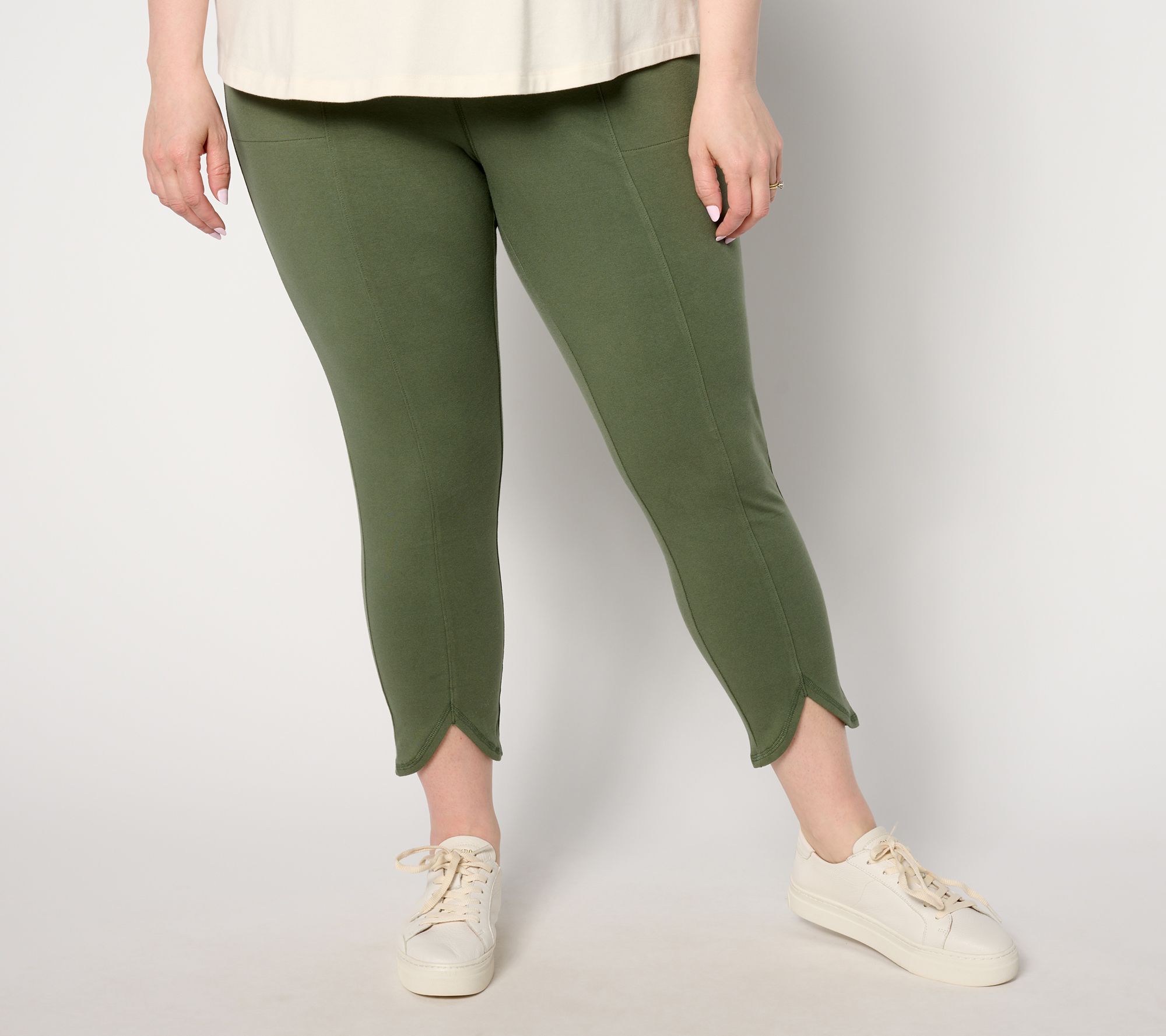 Denim & Co. Active Petite Duo Stretch Slim-Leg Crop Pants