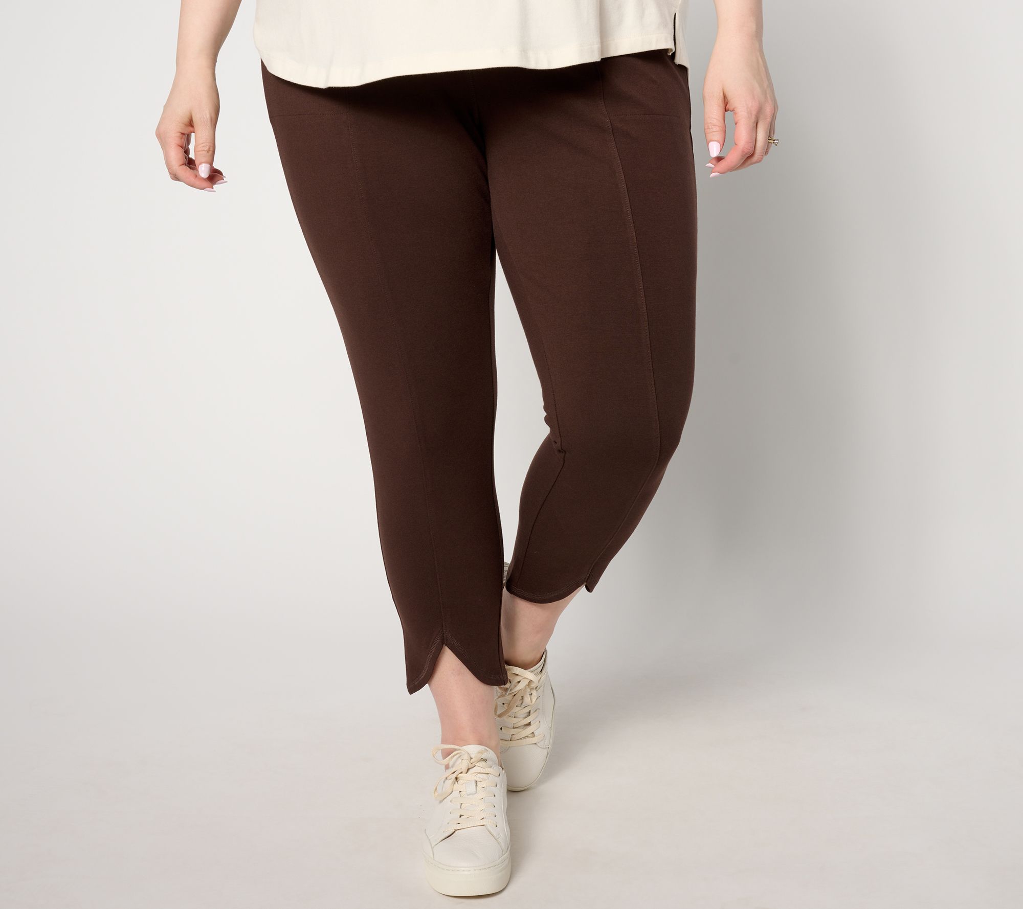 Denim & Co. Active Petite Duo Stretch Slim-Leg Crop Pants