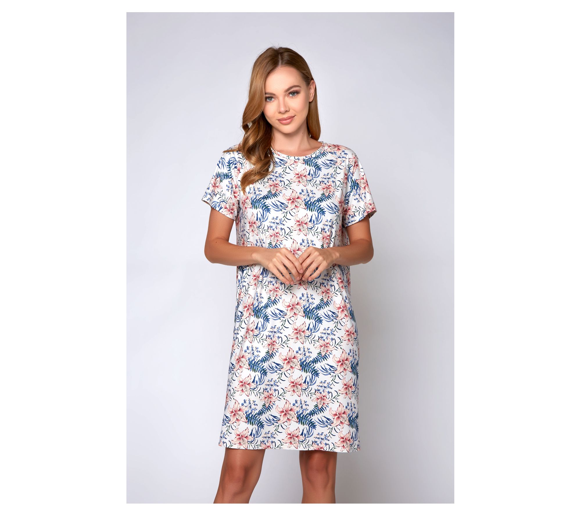 iCollection Knit Printed Lounge Dress