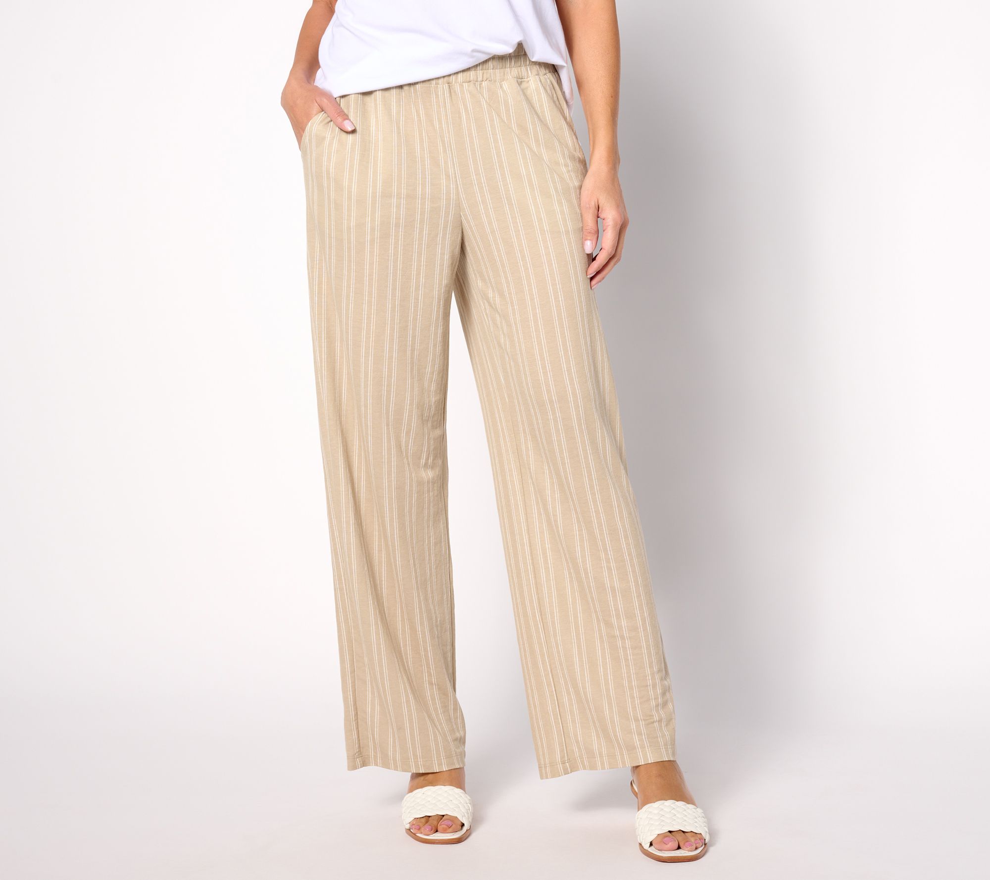 "As Is" Belle by Kim Gravel Cabana Knit Twin Stripe Resort Pants