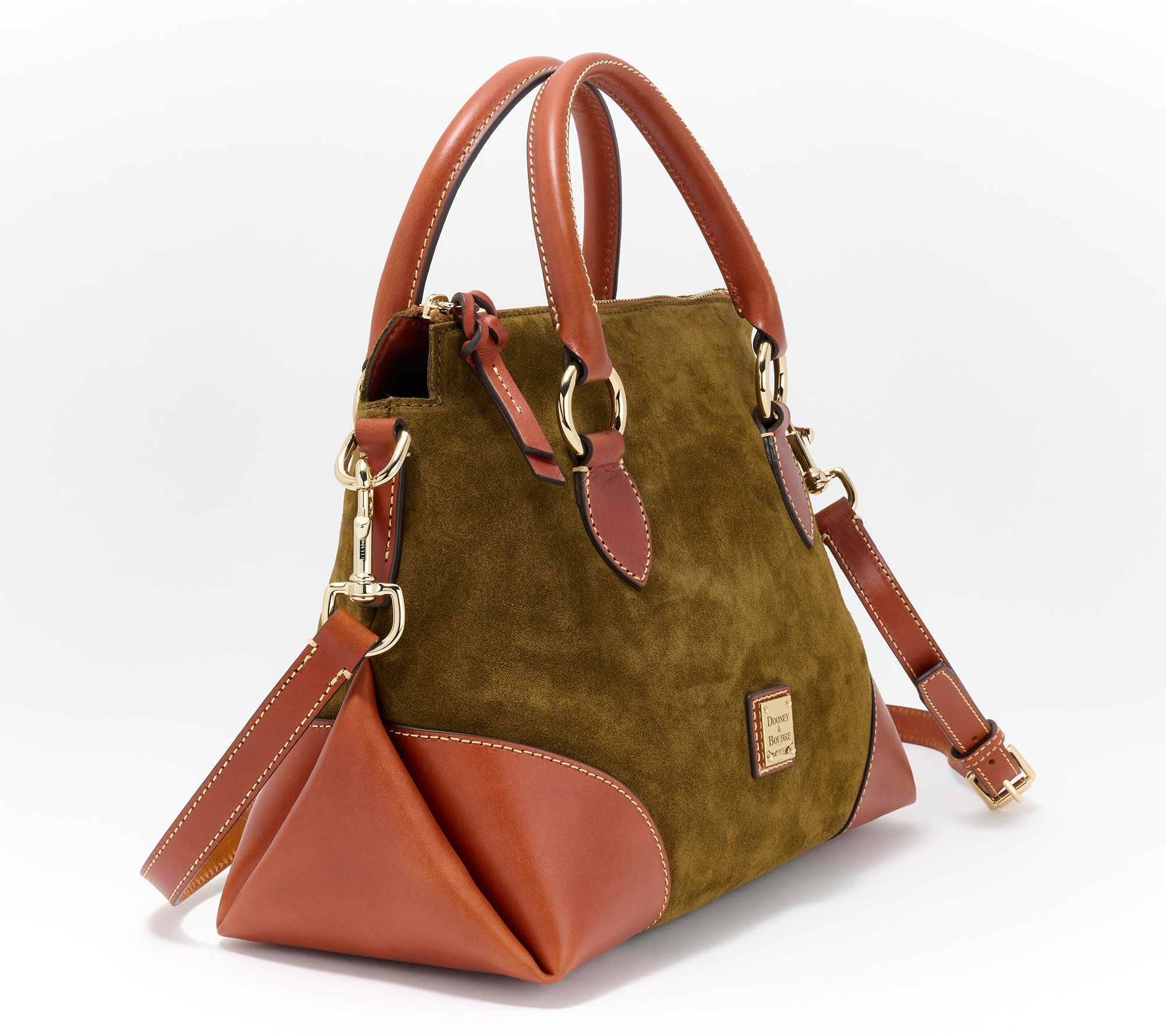 Dooney and Bourke Florentine suede good two tone satchel.