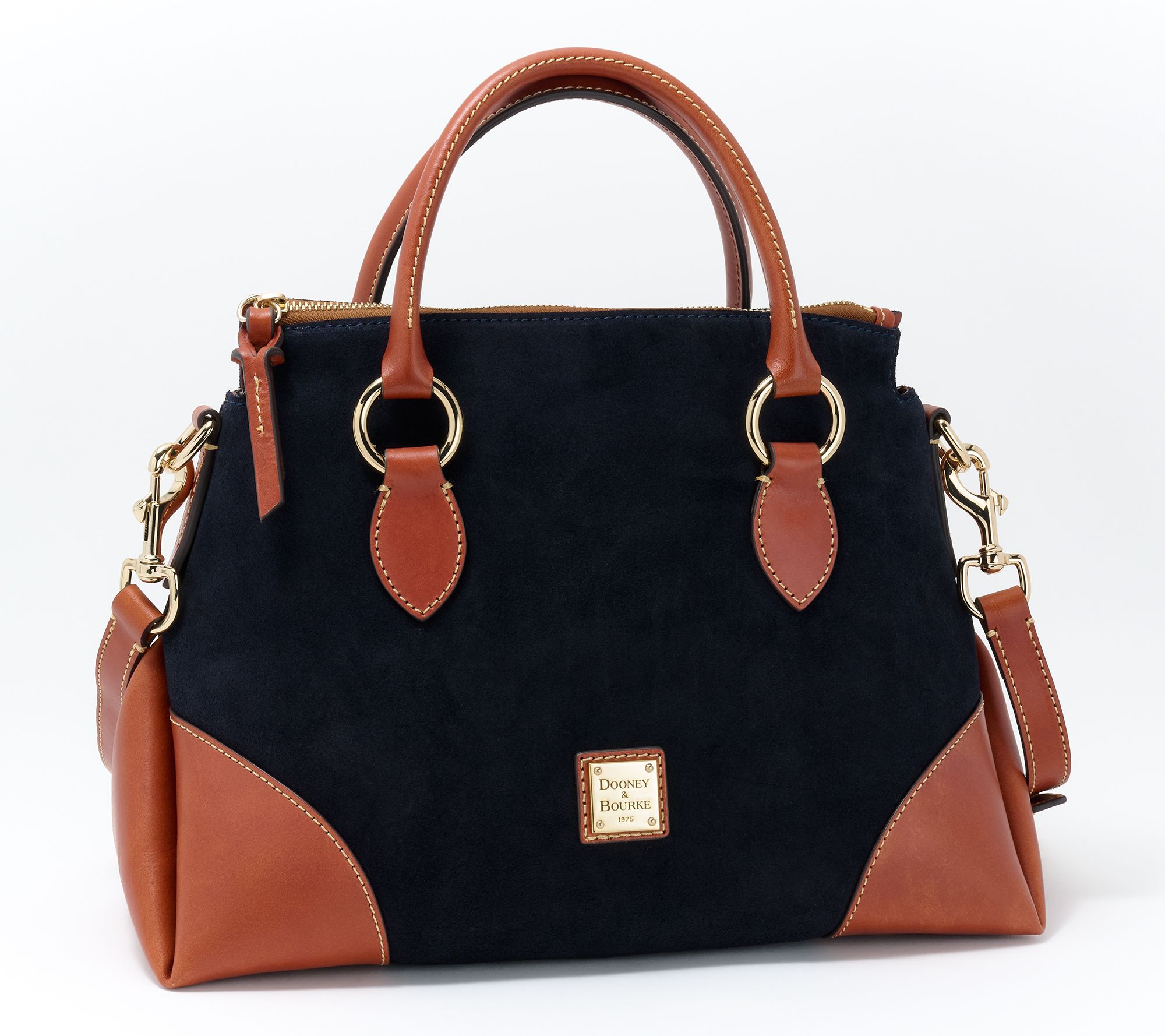 Dooney & Bourke Suede Satchel with Florentine Trim