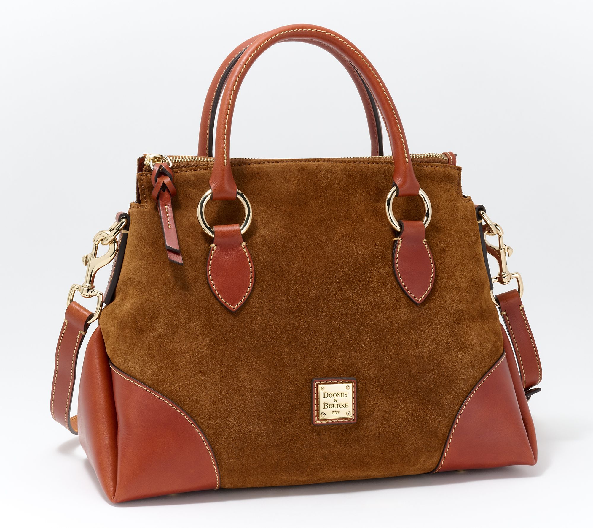 Dooney & Bourke Suede Satchel with Florentine Trim