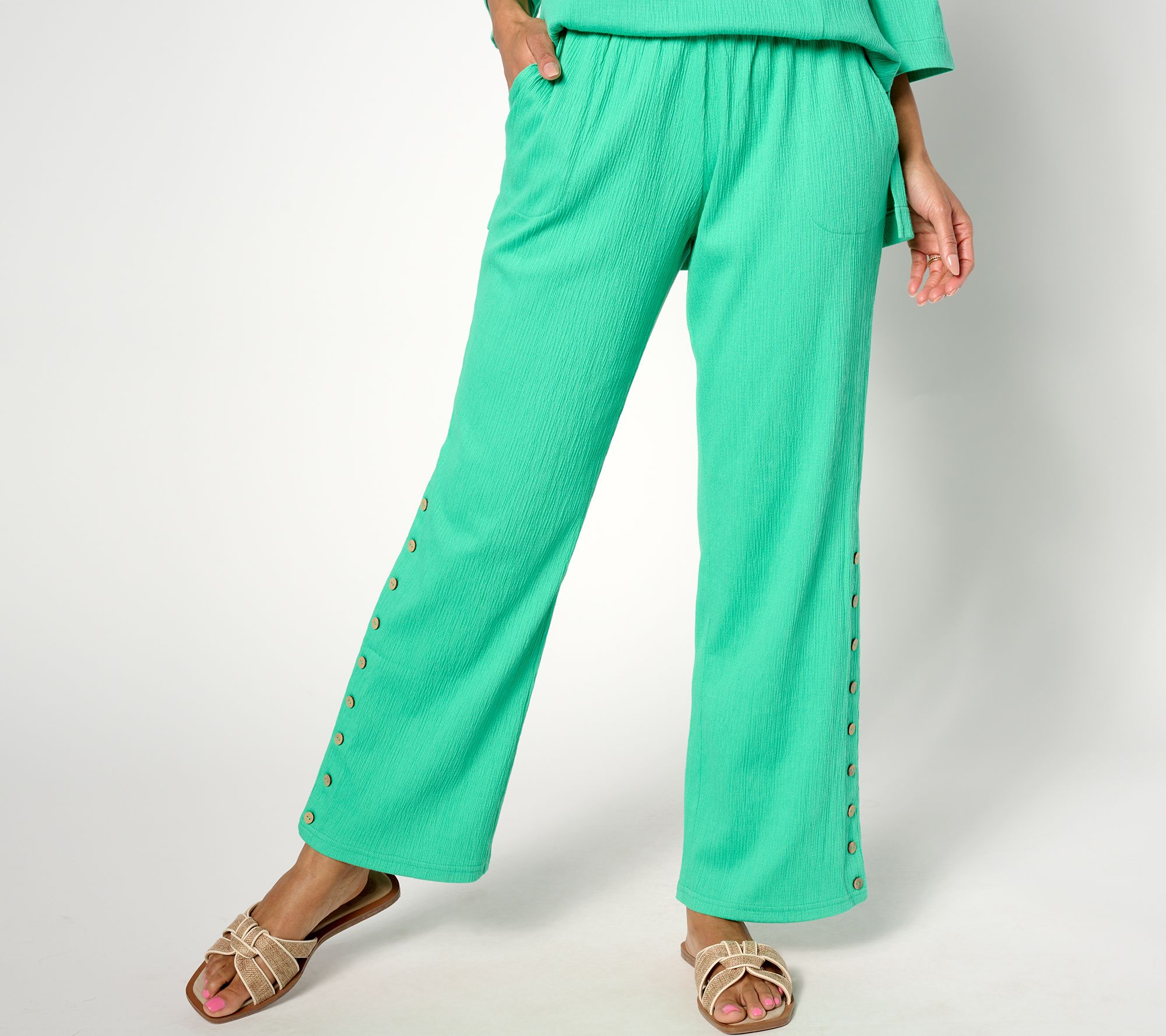 "As Is" Belle by Kim Gravel Packabelle Buttoned Up Relaxed Pant