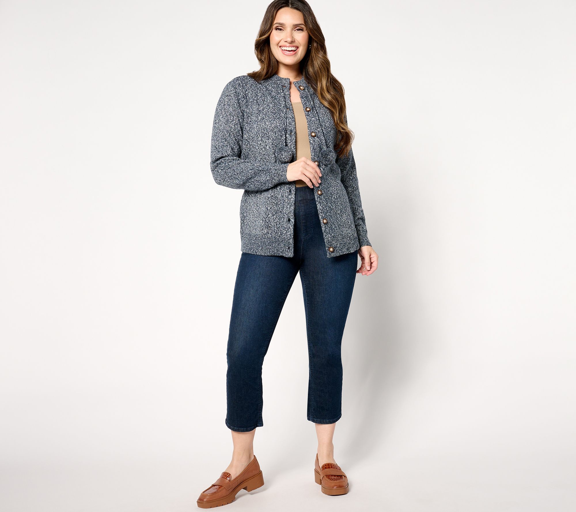 Belle by Kim Gravel Let's Get Cozy Pom Pom Cardigan - QVC.com