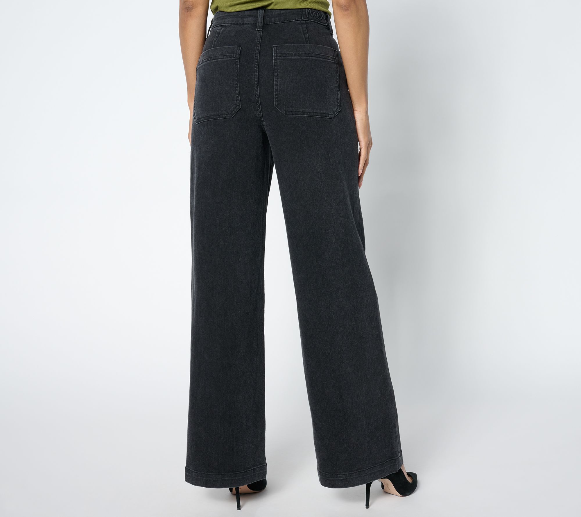 Me by Jennie Garth Petite Washed Black Relaxed Fit Jeans - QVC.com