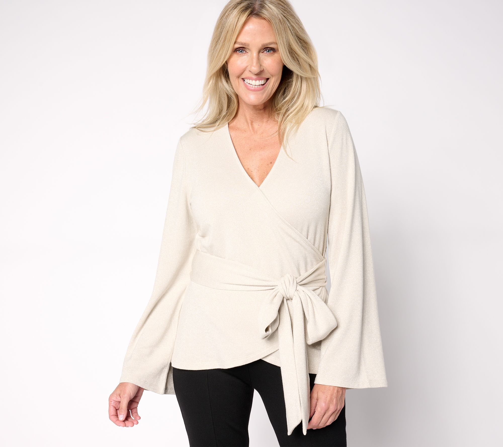 Me by Jennie Garth Wilder Knit Wrap Top