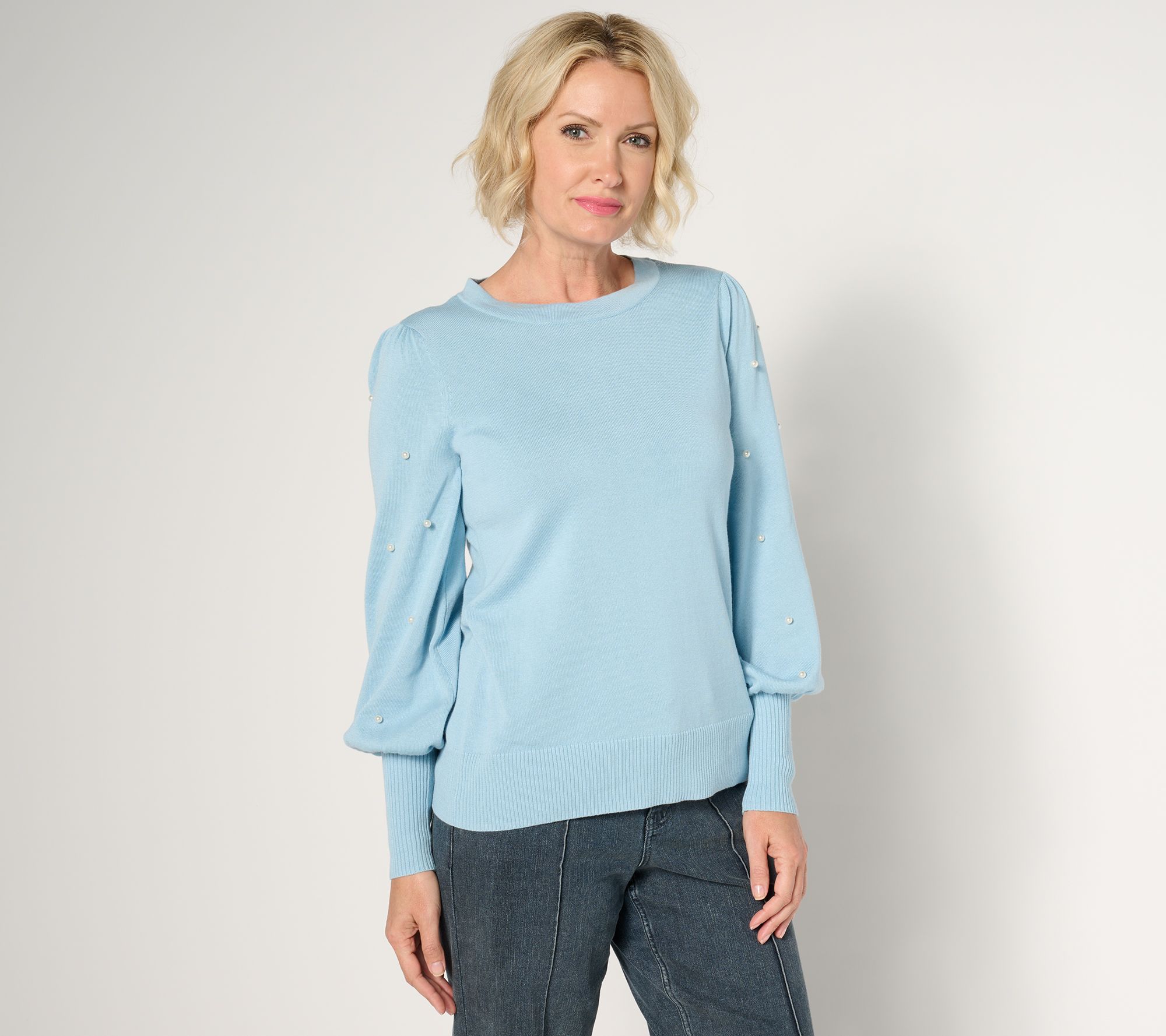 Belle by Kim Gravel Class Sass Miss Jo Pearl Sweater QVC