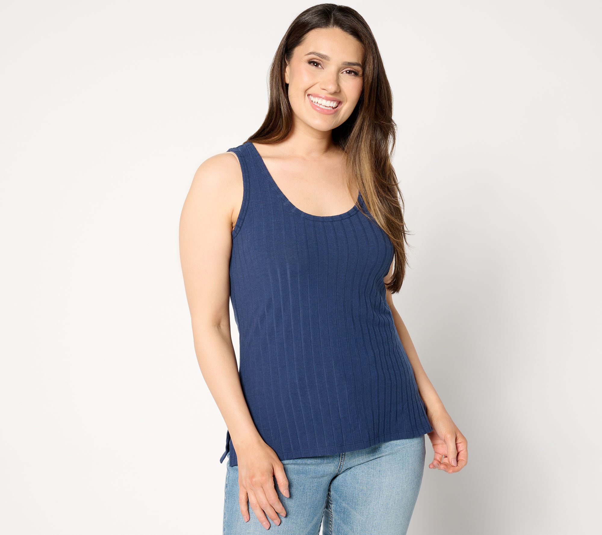 "As Is" Cuddl Duds Wide Rib Scoop Neck Tank