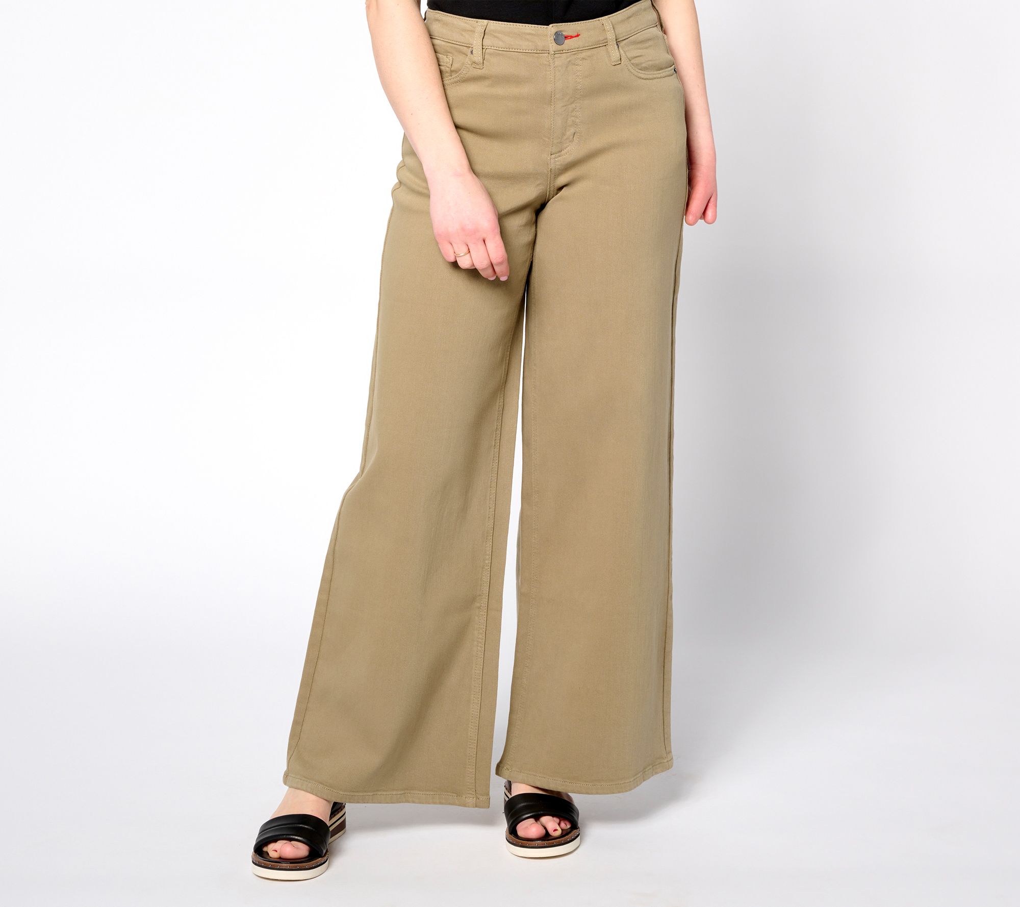 Peace Love World Regular Wide Leg Linen Denim Pant