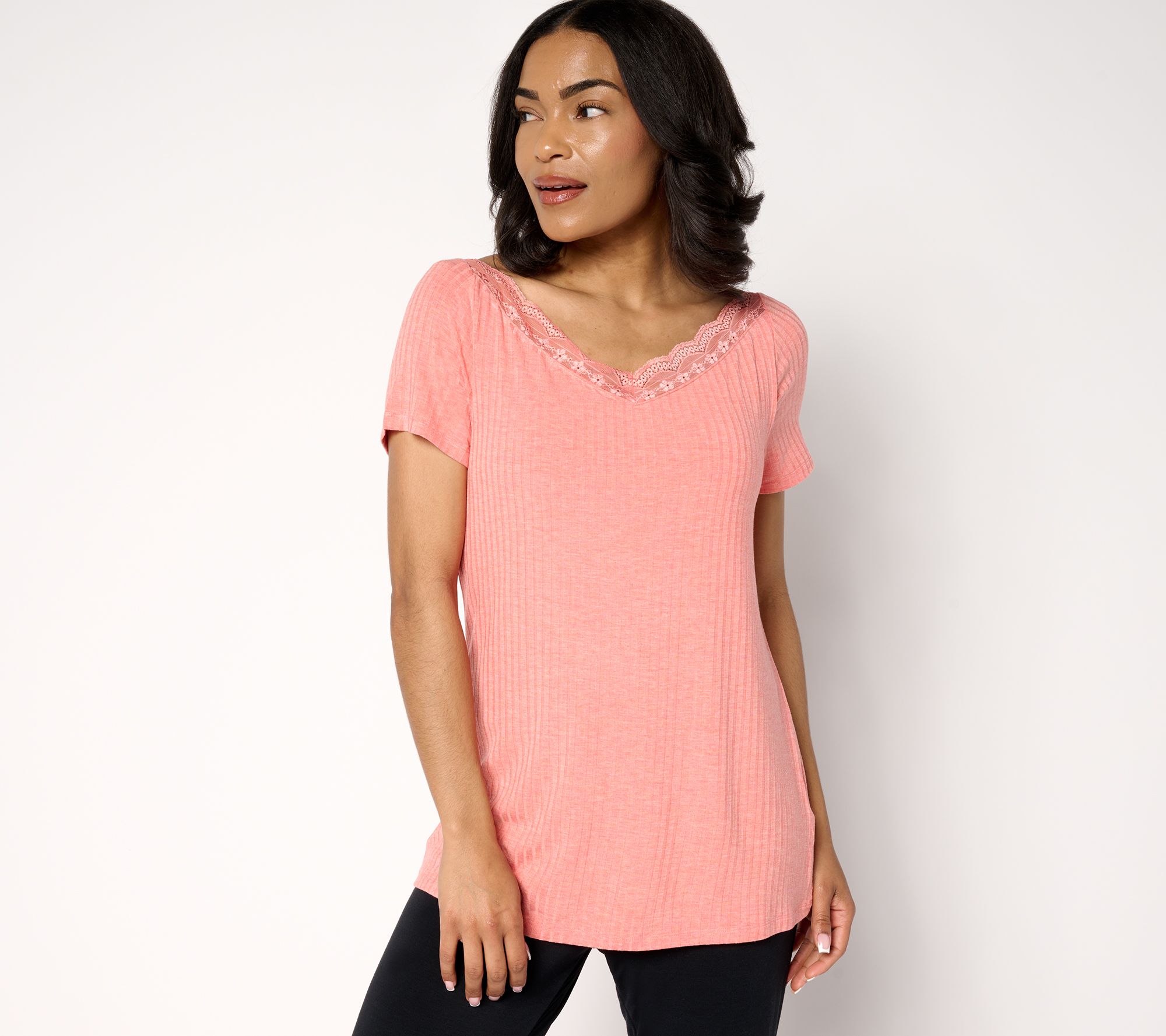 Modern Soul Radiant Rib Lace Trim Top with Support System
