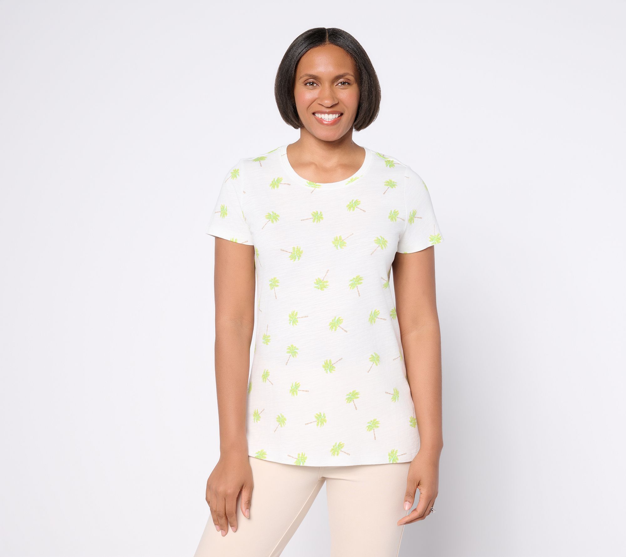 Belle by Kim Gravel Slub Knit Summer Scoop Neck Top