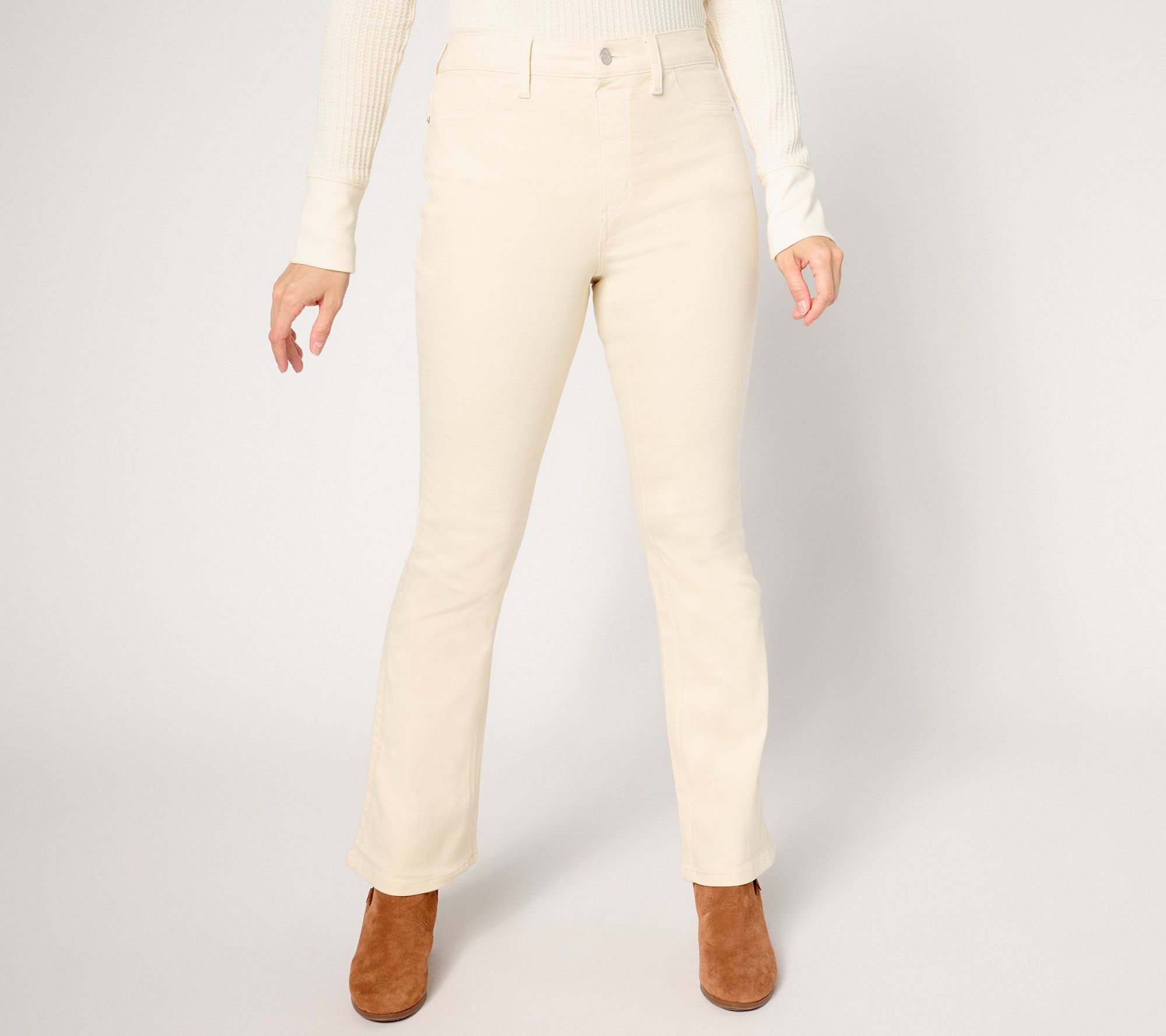 "As Is" Denim & Co. Petite Color Easy Stretch Baby Bootcut Jean