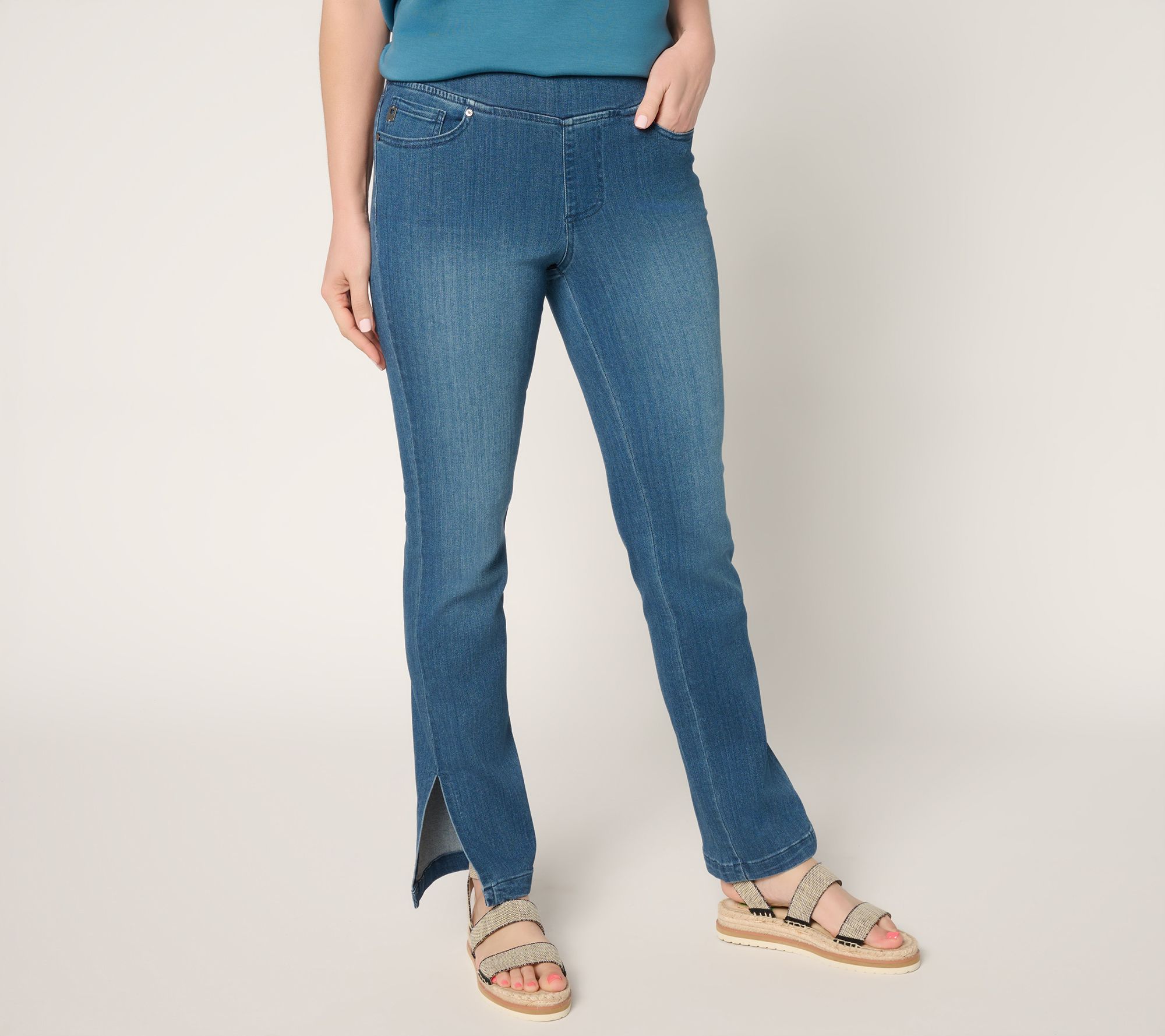 Belle by Kim Gravel Regular Primabelle Denim Vented Straight Jean