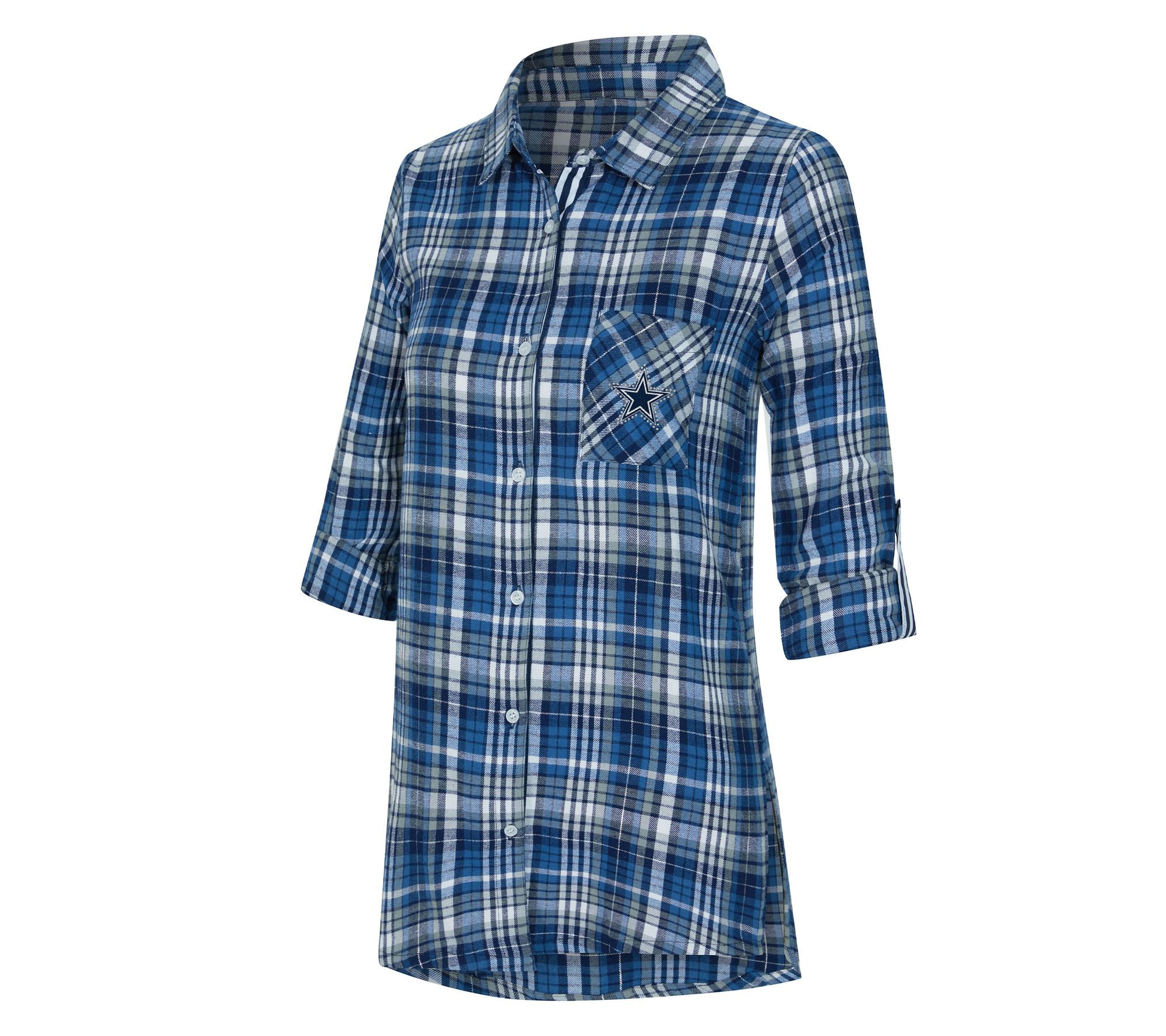 NFL Officially Licensed Women's Plaid Shirt w/ Rhinestones