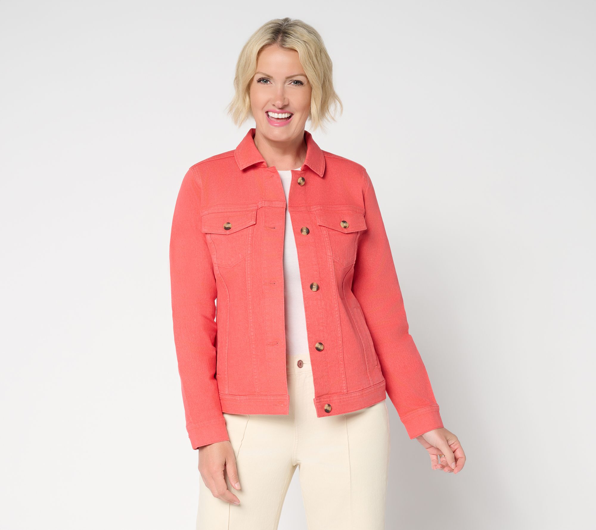 Denim & Co. Classic Stretch Denim Jacket with Welt Pockets