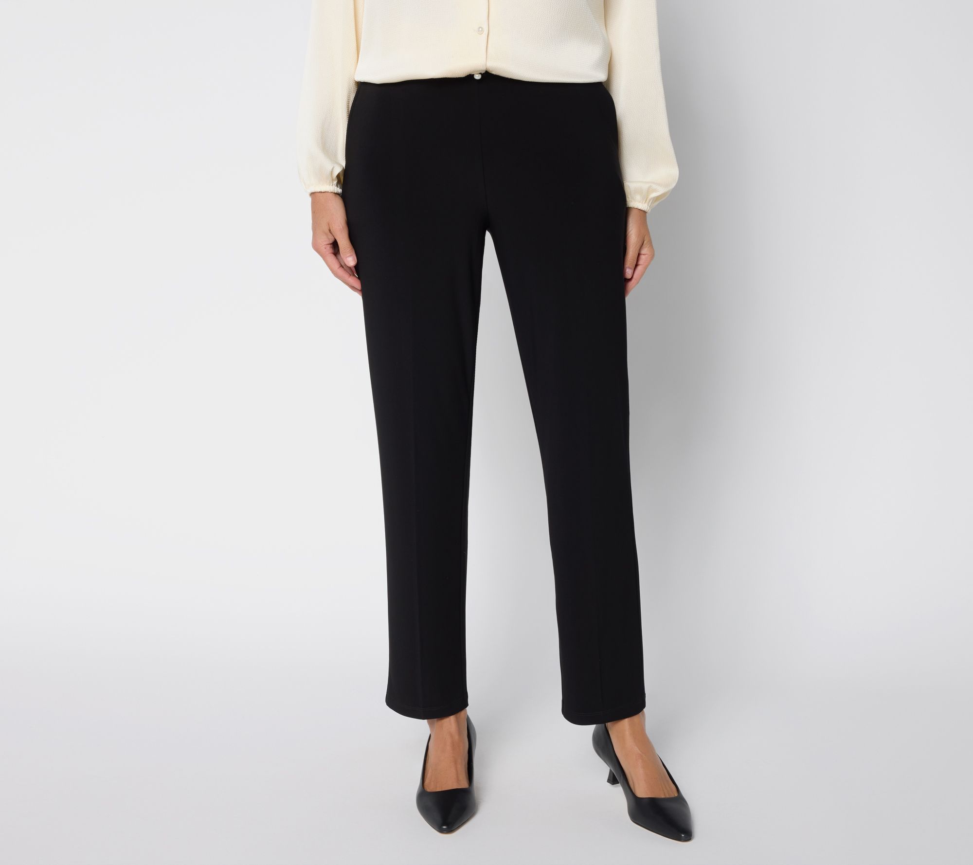 GRAVER Susan Graver Regular LK Luxe Ava Slim-Leg Ankle Pants
