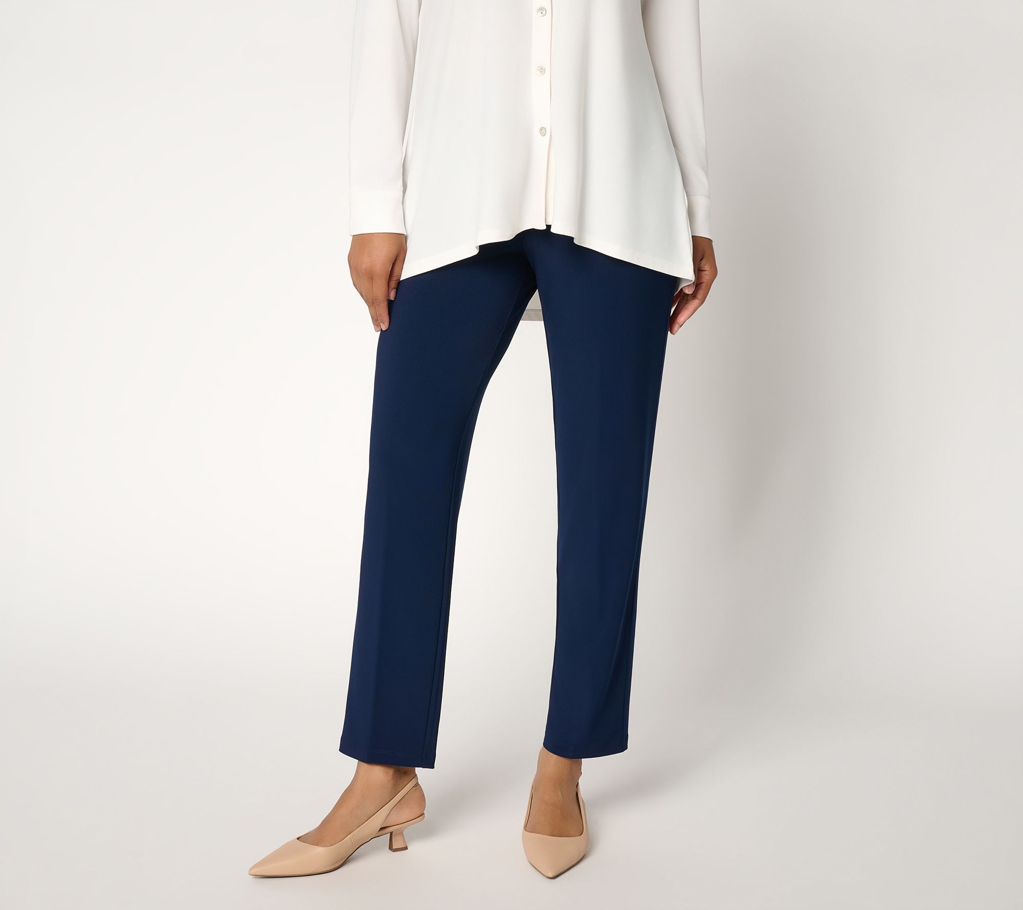 GRAVER Susan Graver Regular LK Luxe Ava Slim-Leg Ankle Pants