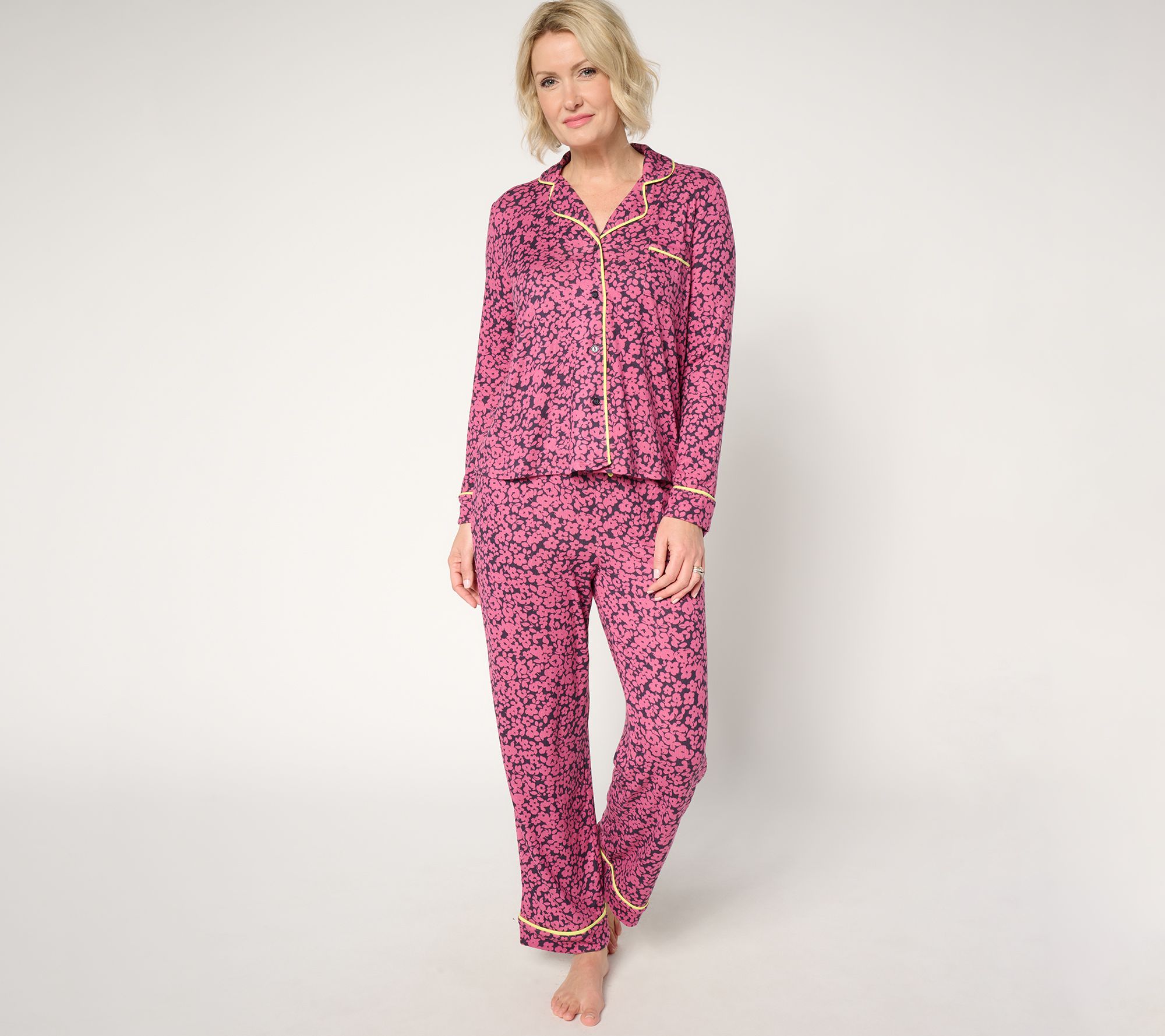 "As Is" Sunday Brunch Pillowsoft Notch Collar Pajama Set