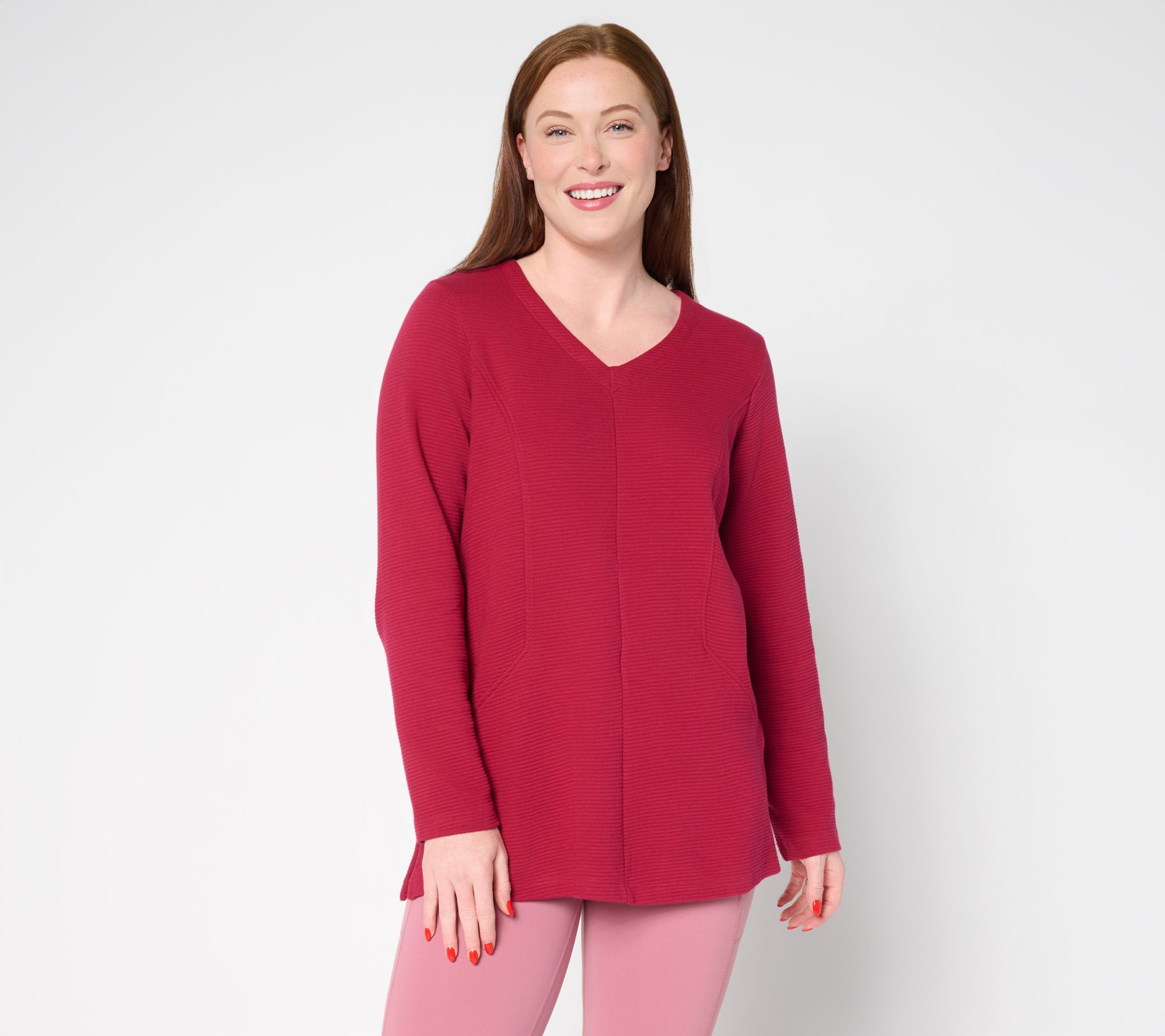 Denim & Co. Active Regular Ottoman Tunic with Seam Details