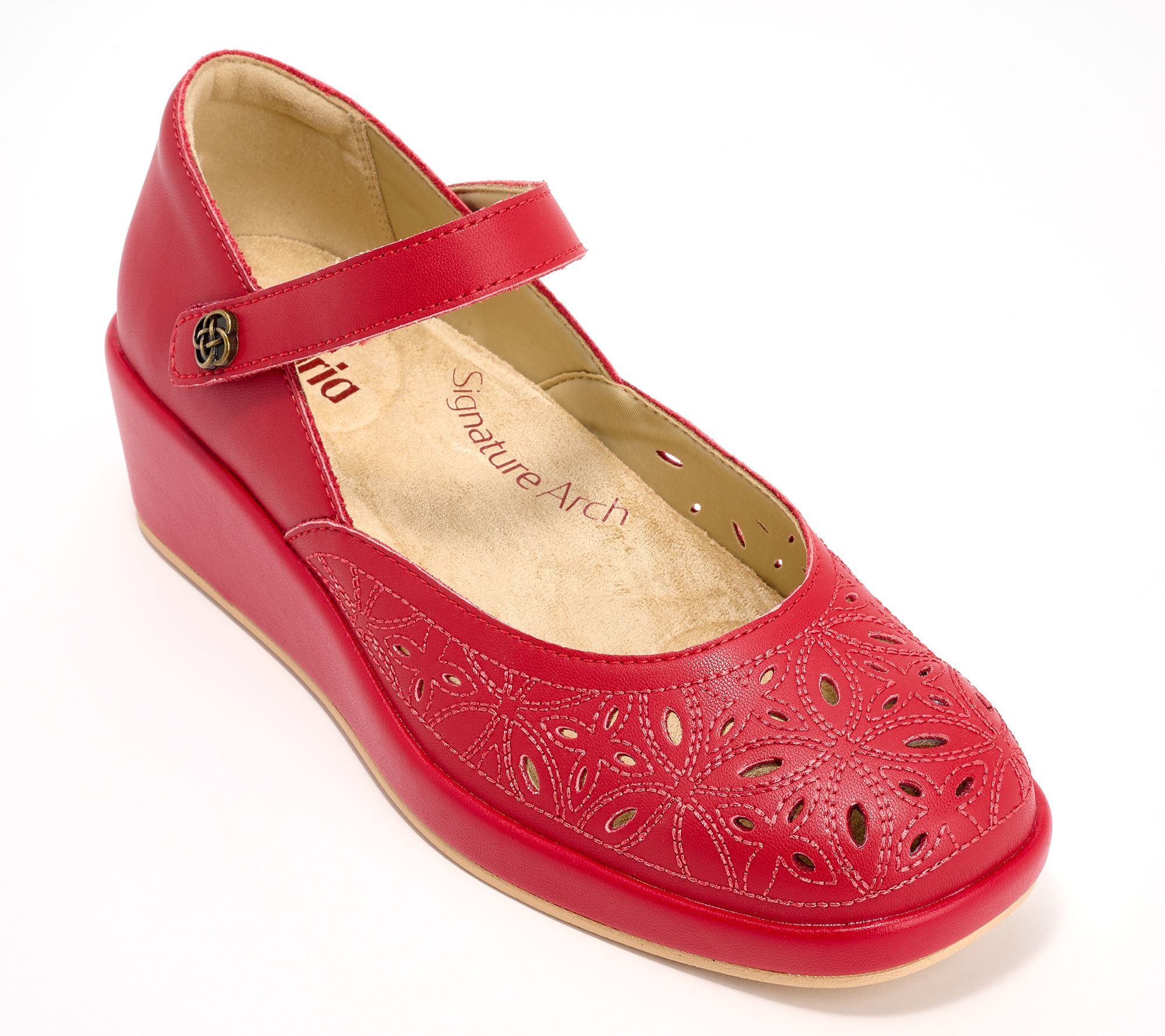 "As Is" Alegria Leather Mary Jane Wedges- Hayes