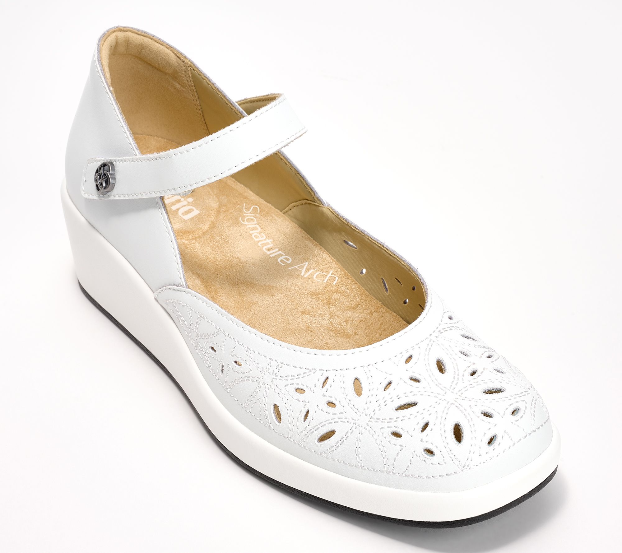 "As Is" Alegria Leather Mary Jane Wedges- Hayes