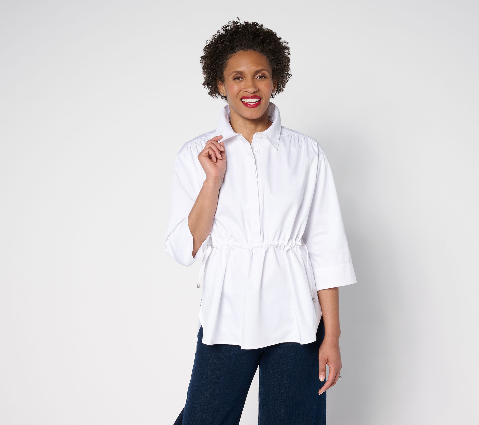 "As Is" Carla Rockmore Collection Regular 3/4- Sleeve Shirt