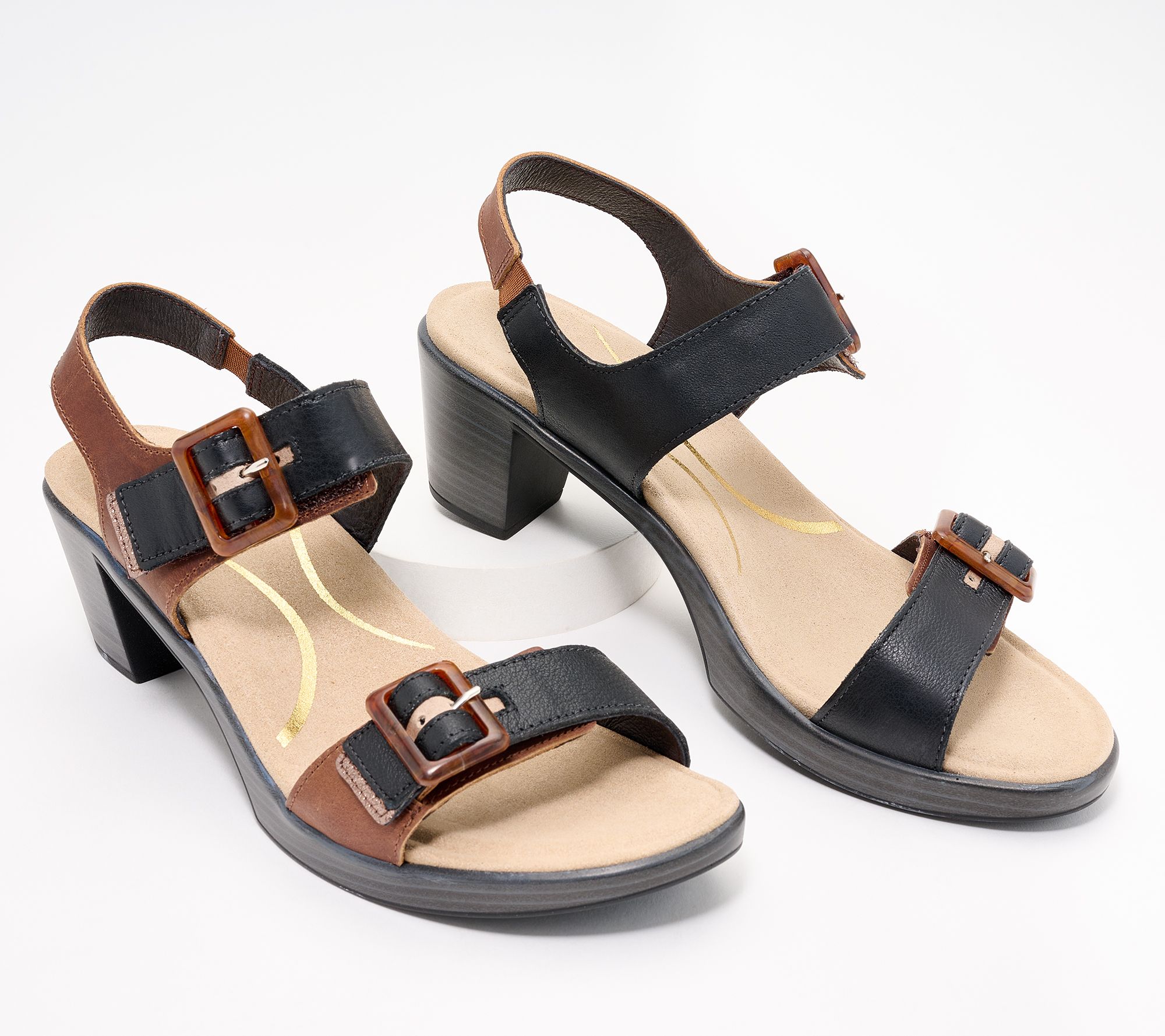 "As Is" Naot Leather Buckle Heeled Sandals- Mode