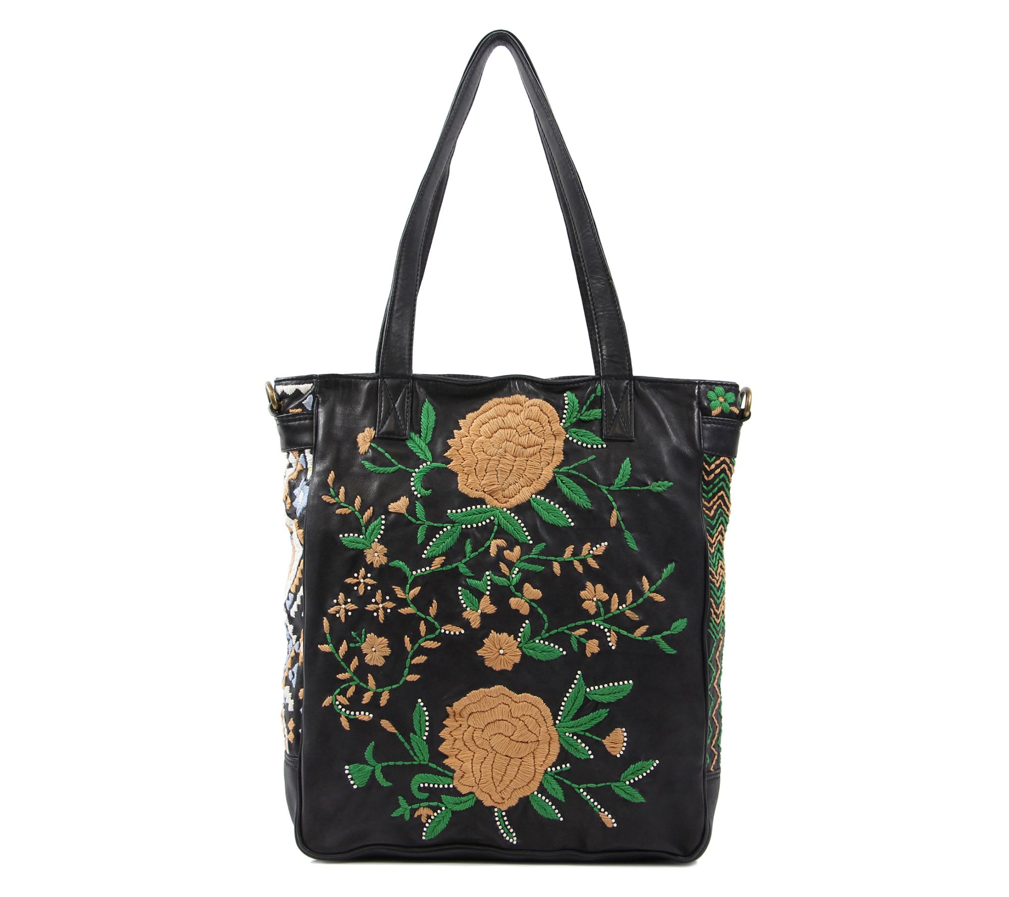 Old Trend Flora Soul Embroidered Leather Tote
